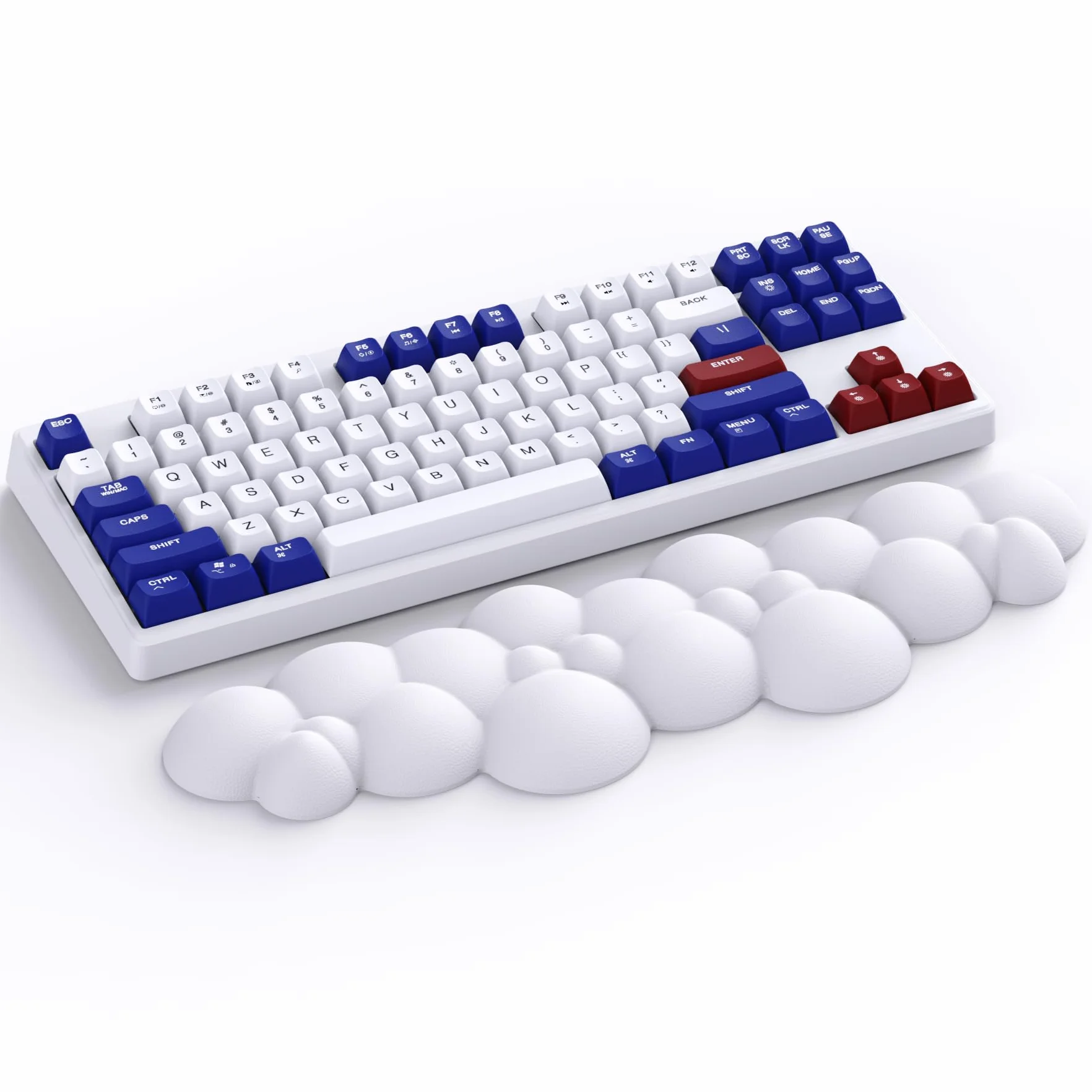 ATTACK SHARK Cloud Repose-poignet Ergonomique Anti-dérapant Support de Main Bureau Repose-paume Clavier Mécanique TKL 87 Touches Blanc