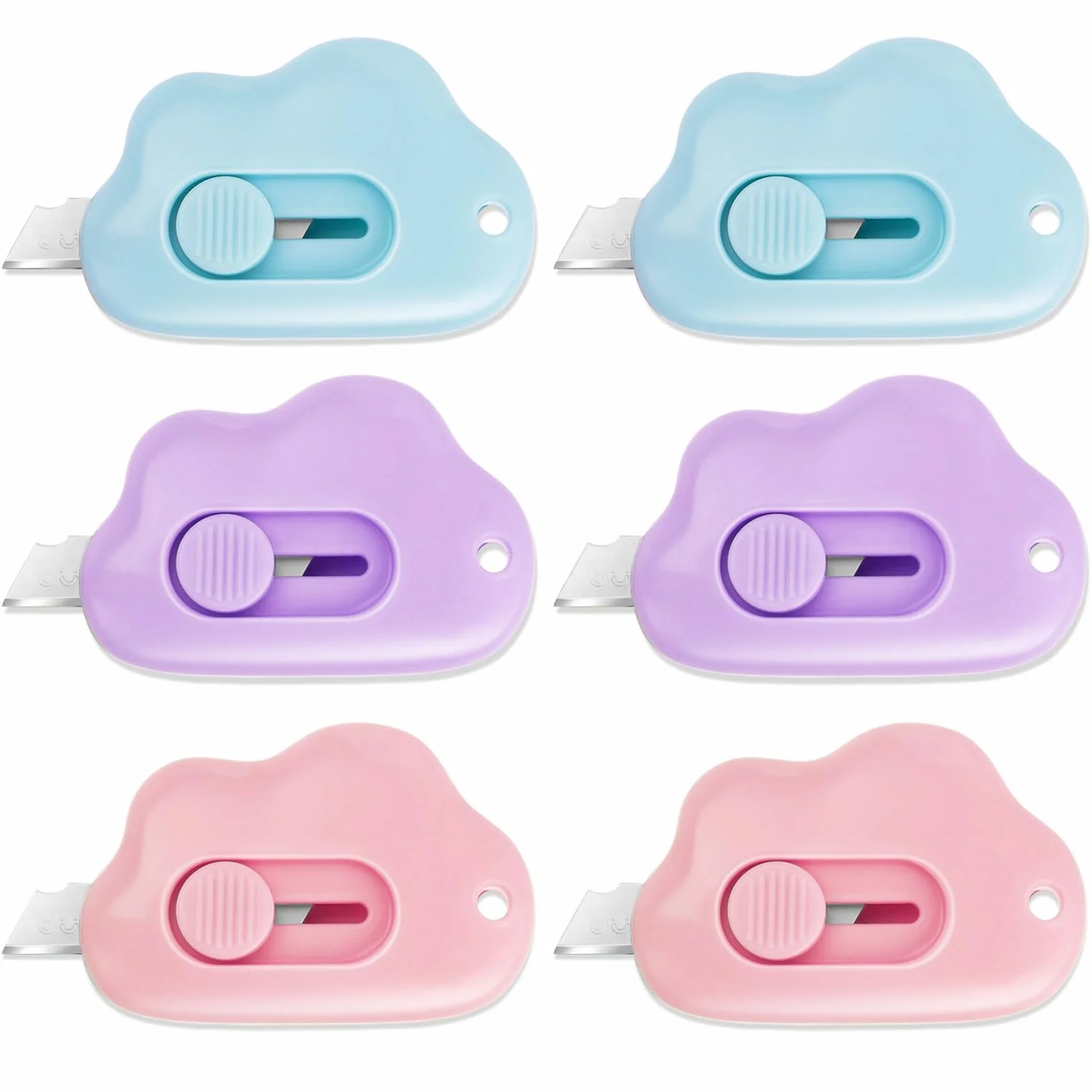 Ouligay 6 Pièces Couteau utilitaire rétractable Coupe-boîte de sécurité Ouvre-lettres