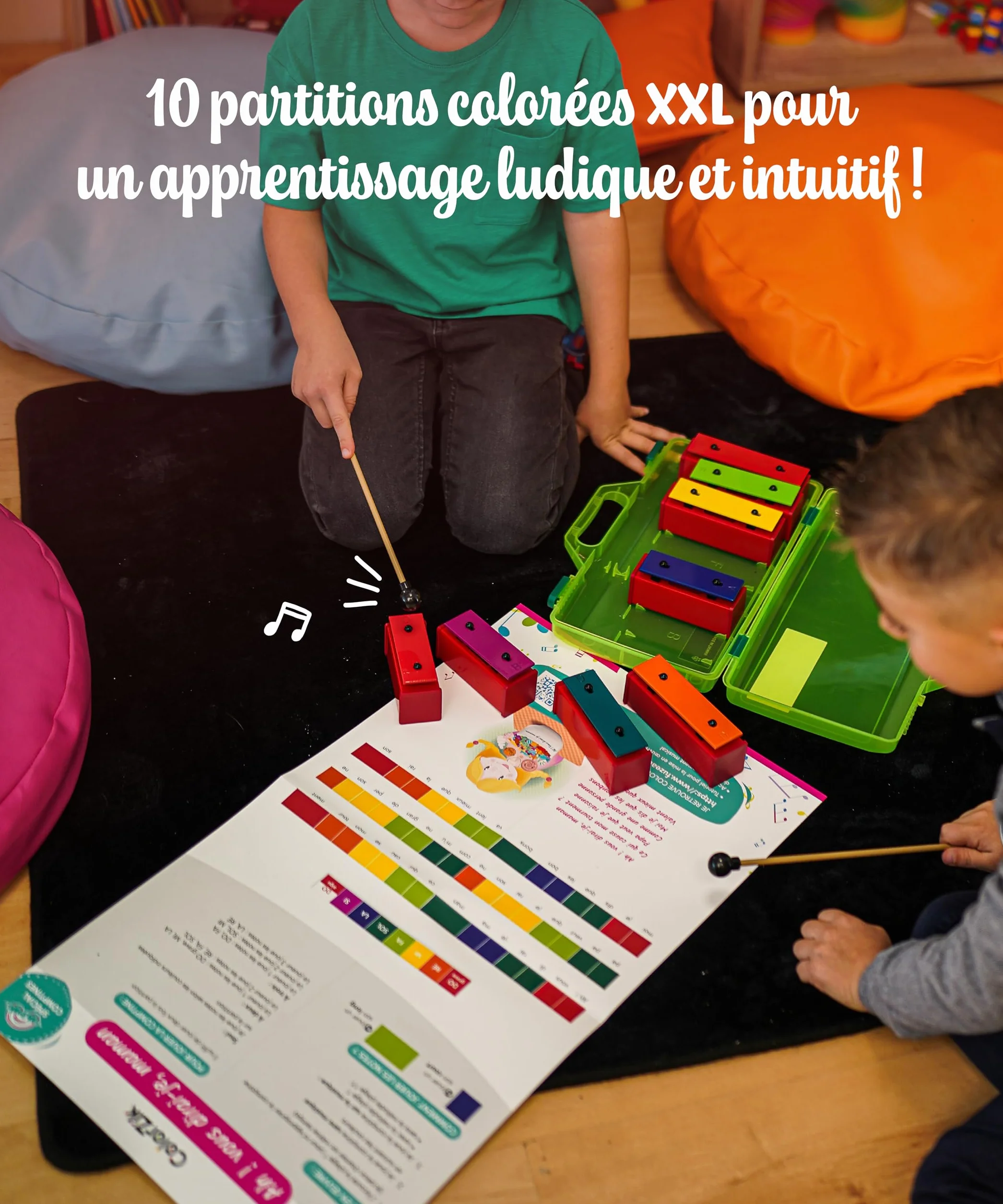 Fuzeau Livret Musical Pédagogique CD Audio Colorzik Comptines 10 Partitions Codées en Couleurs Paroles Incluses dès 3 Ans Méthode Intuitive