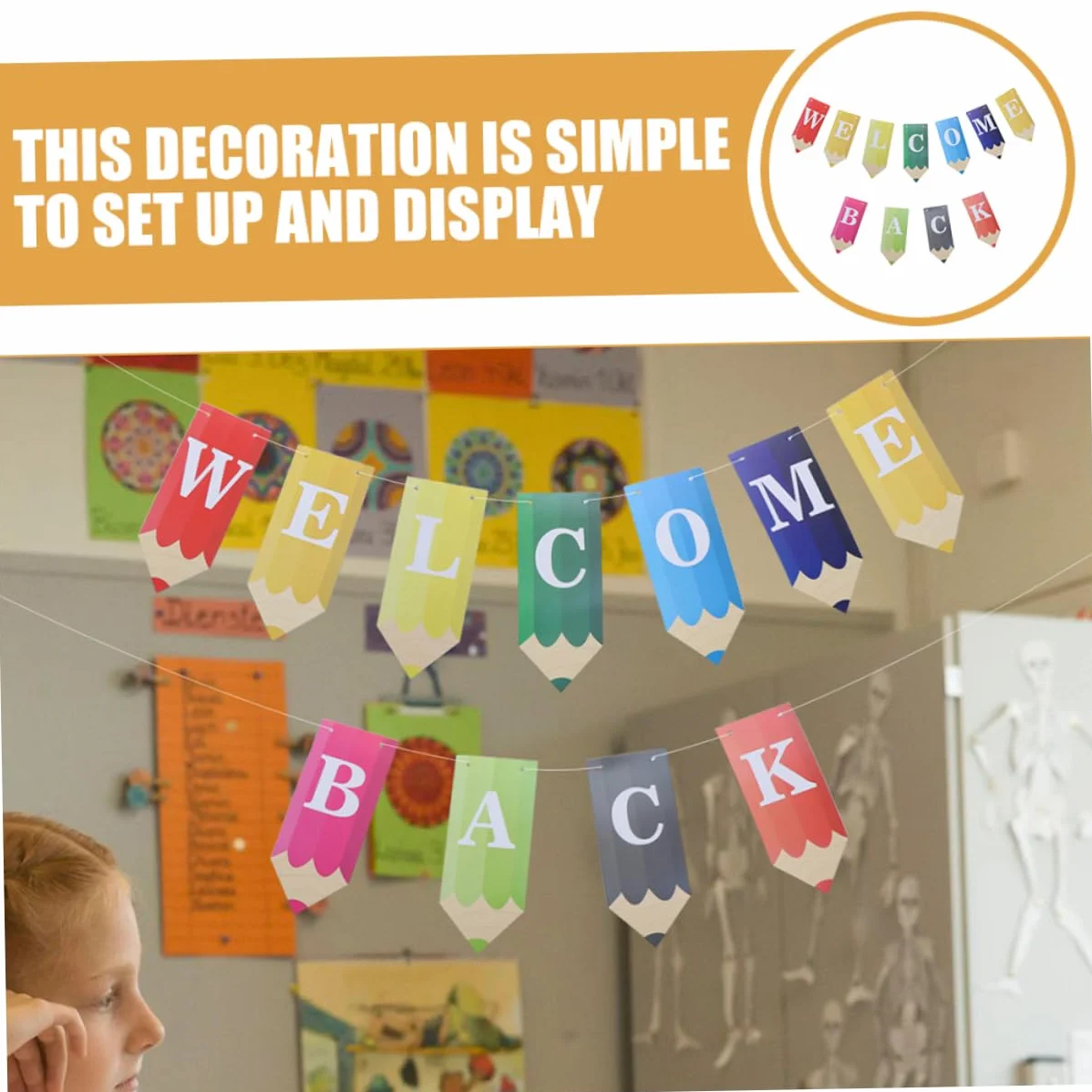 Bannière De Décoration Rentrée Scolaire Avec Lettrage Pencils Pour Élèves Et Enseignants