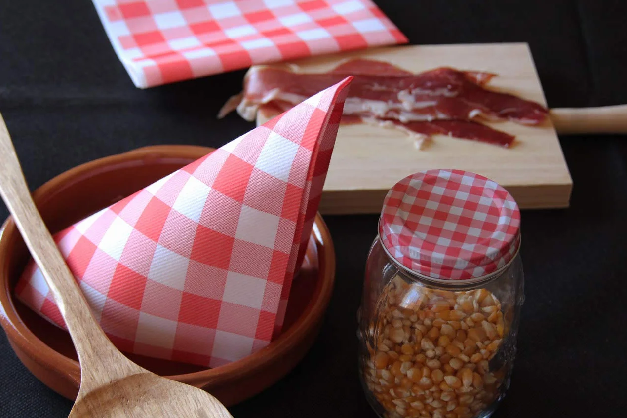 Serviettes Airlaid 40 x 40 cm Vichy Rouge 50 sztuk