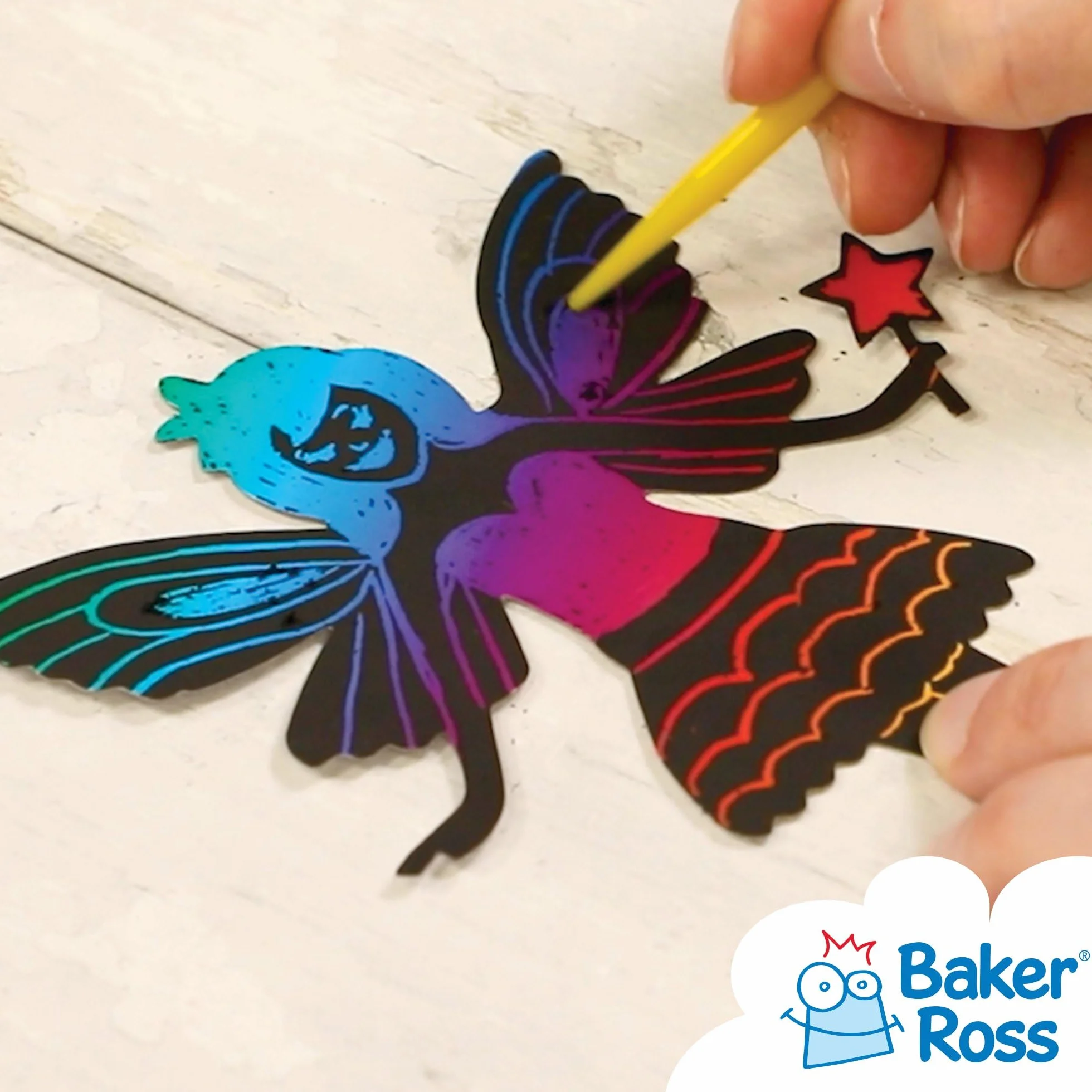 Baker Ross Fées aimantées à gratter Lot de 10 Loisirs créatifs enfants