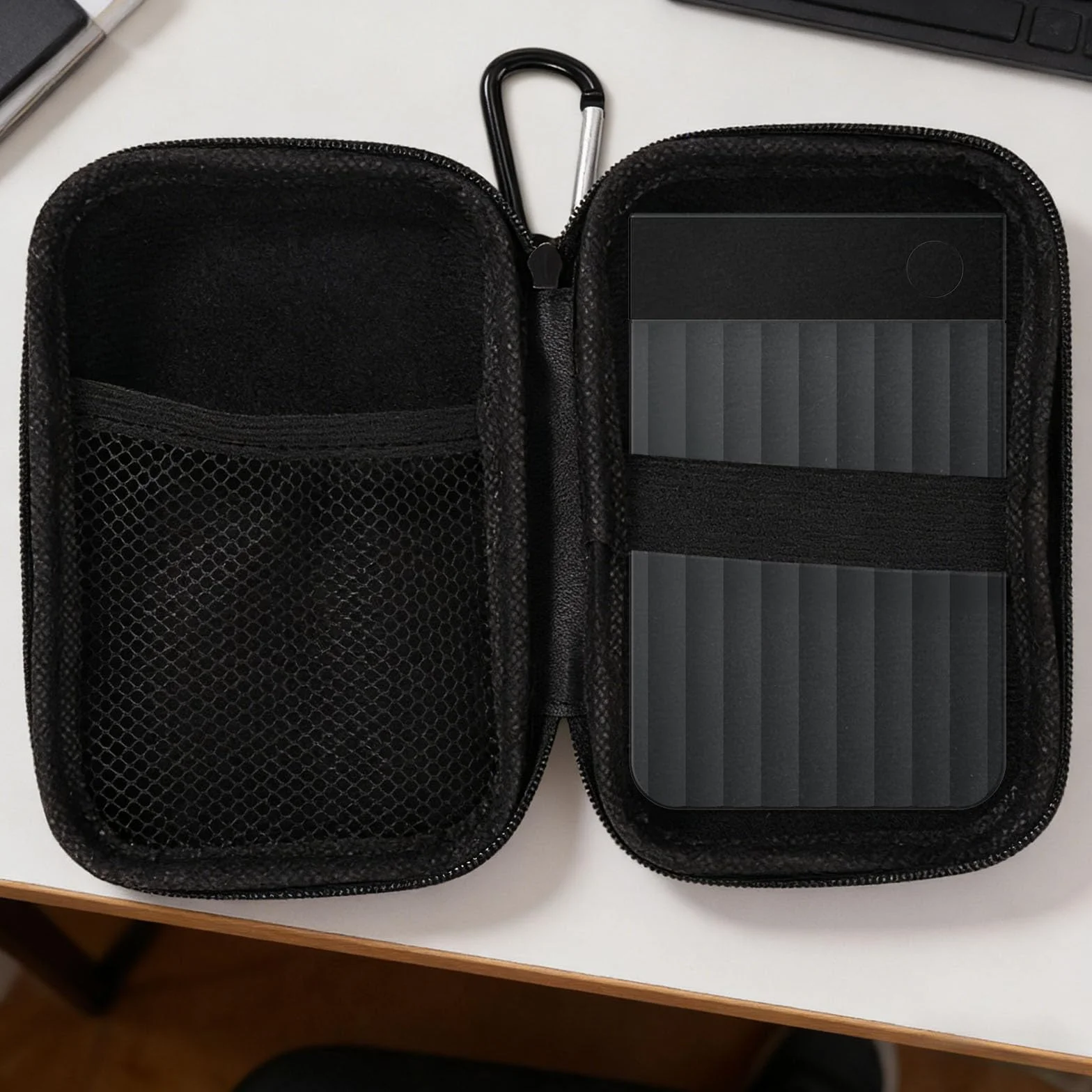 Étui pour Enregistreur Vocal PLAUD Note/Note Pro AI, Protecteur de Transport avec Pochettes en Filet et Mousqueton, Noir