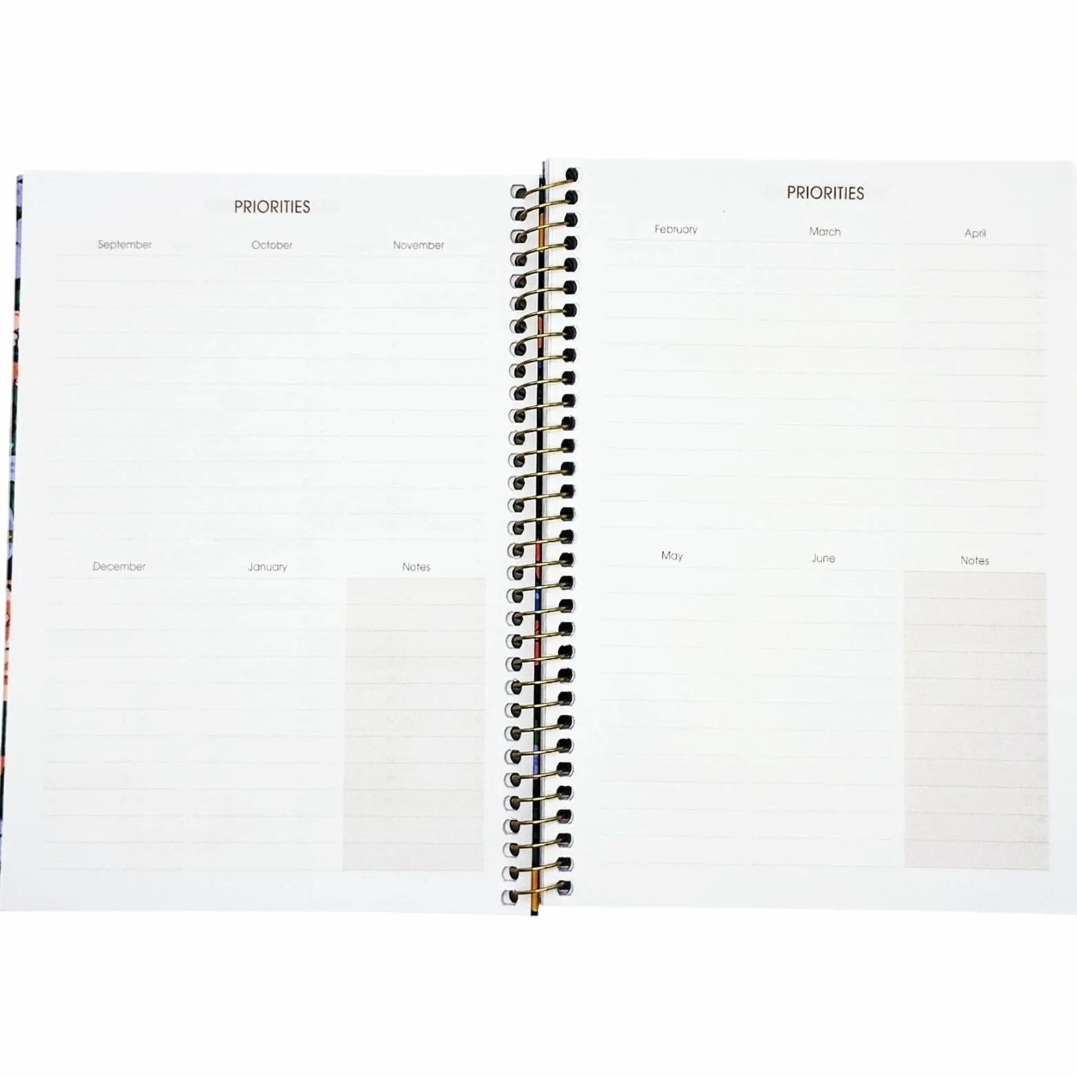 Agenda Scolaire 2026 2027 A5 15x21 cm Couverture Rigide Fermeture Spirale Élastique Langues ESP ENG FRA ALL Savanna