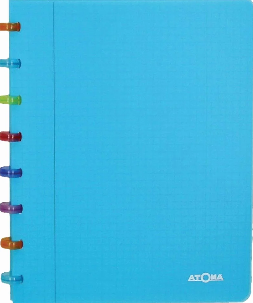 Atoma Tutti Frutti schrift A5 geruit 5 mm 144 bladzijden transparant turkoois