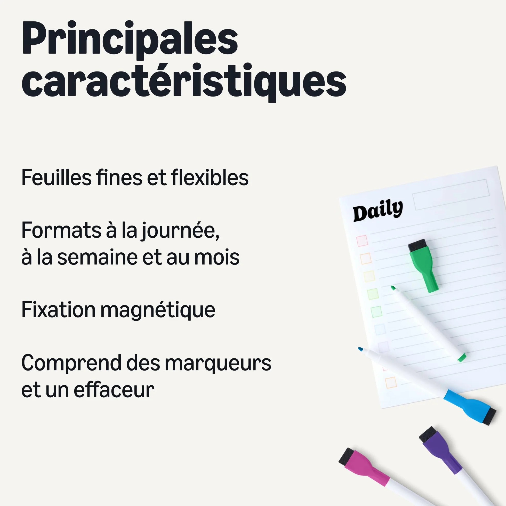Amazon Basics Lot de 3 Tableaux Blancs Magnétiques Effaçables à Sec, Planning Mensuel Hebdomadaire Quotidien, 8 Marqueurs 1 Effaceur