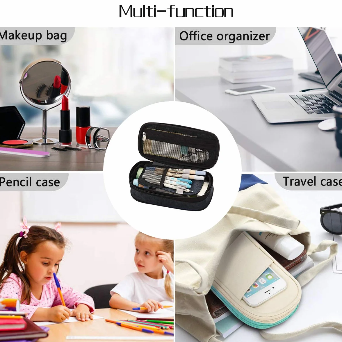 Coolzon Trousse Scolaire Extensible Grande Capacité Sac à Crayons Organisateur pour Filles Garçons
