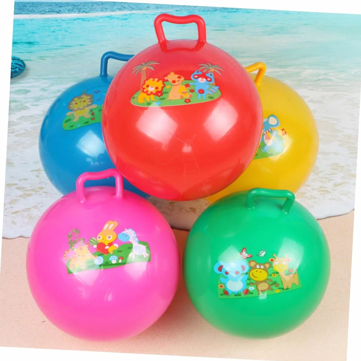 Balles Gonflables en PVC Résistants à l'Explosion, Design Cartoon Couleur Aléatoire, Jouets pour Garçon et Filles