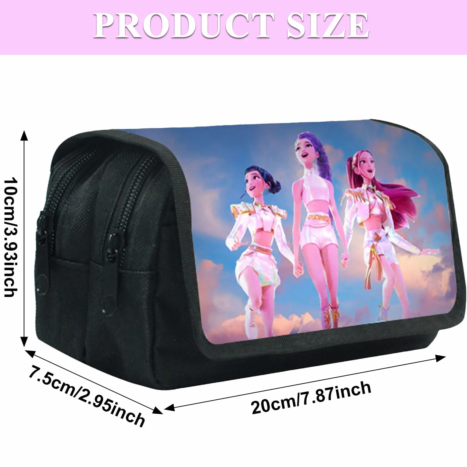 Trousse Scolaire Cartoon Grande Capacité Double Fermeture Éclair pour Enfants
