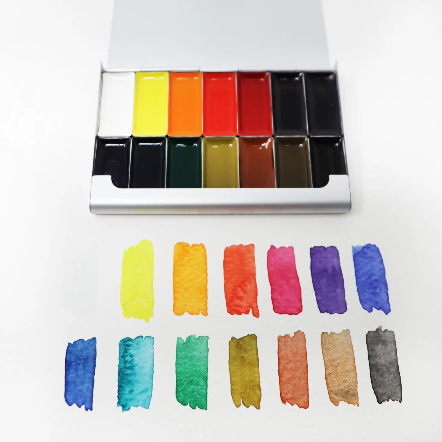 Artway Pocket Palette Ensemble de Peintures Aquarelle 14 Mini Godets Haute Pigmentation