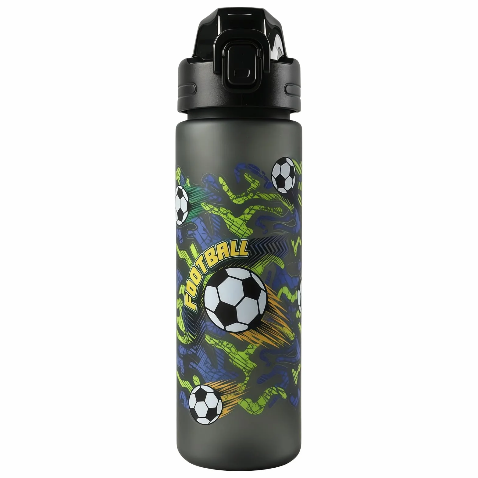 Gourde Enfant 700 Ml Sans BPA Adaptée Aux Boissons Gazeuses Ouverture Simple Pression Anti Fuite Football