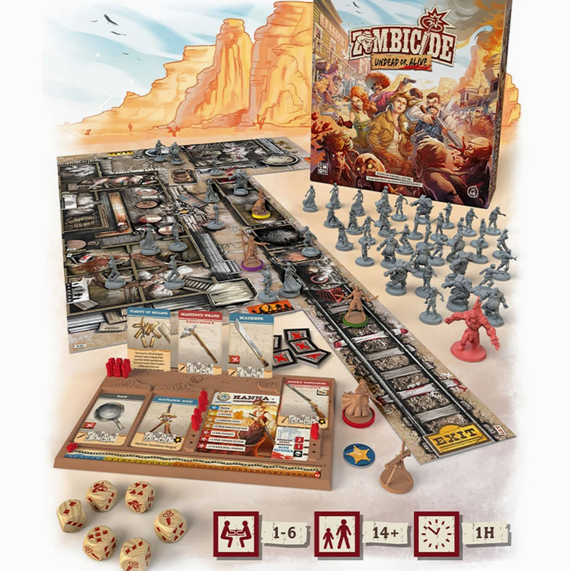 Zombicide: Undead Or Alive Jeu de stratégie coopératif pour Adolescents et Adultes - Jeu de société Zombie à partir de 14 Ans - 1 à 6 Joueurs - Temps de Jeu Moyen 1 Heure - Fabriqué par Cmon
