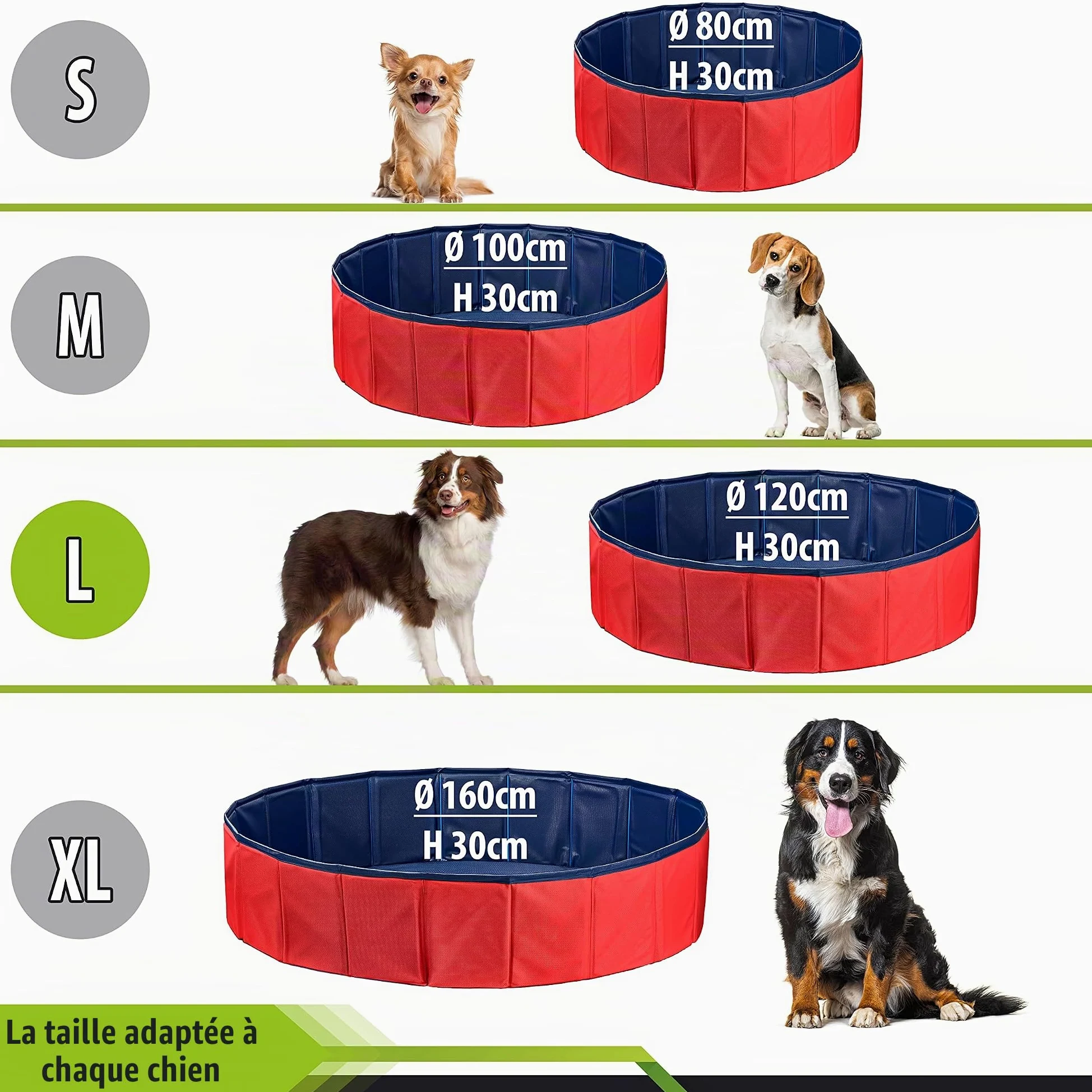 Piscine Pataugeoire pour Chiens - Stable, Pliable avec Valve de Vidange, Antidérapante, Bain de Balles pour Enfants