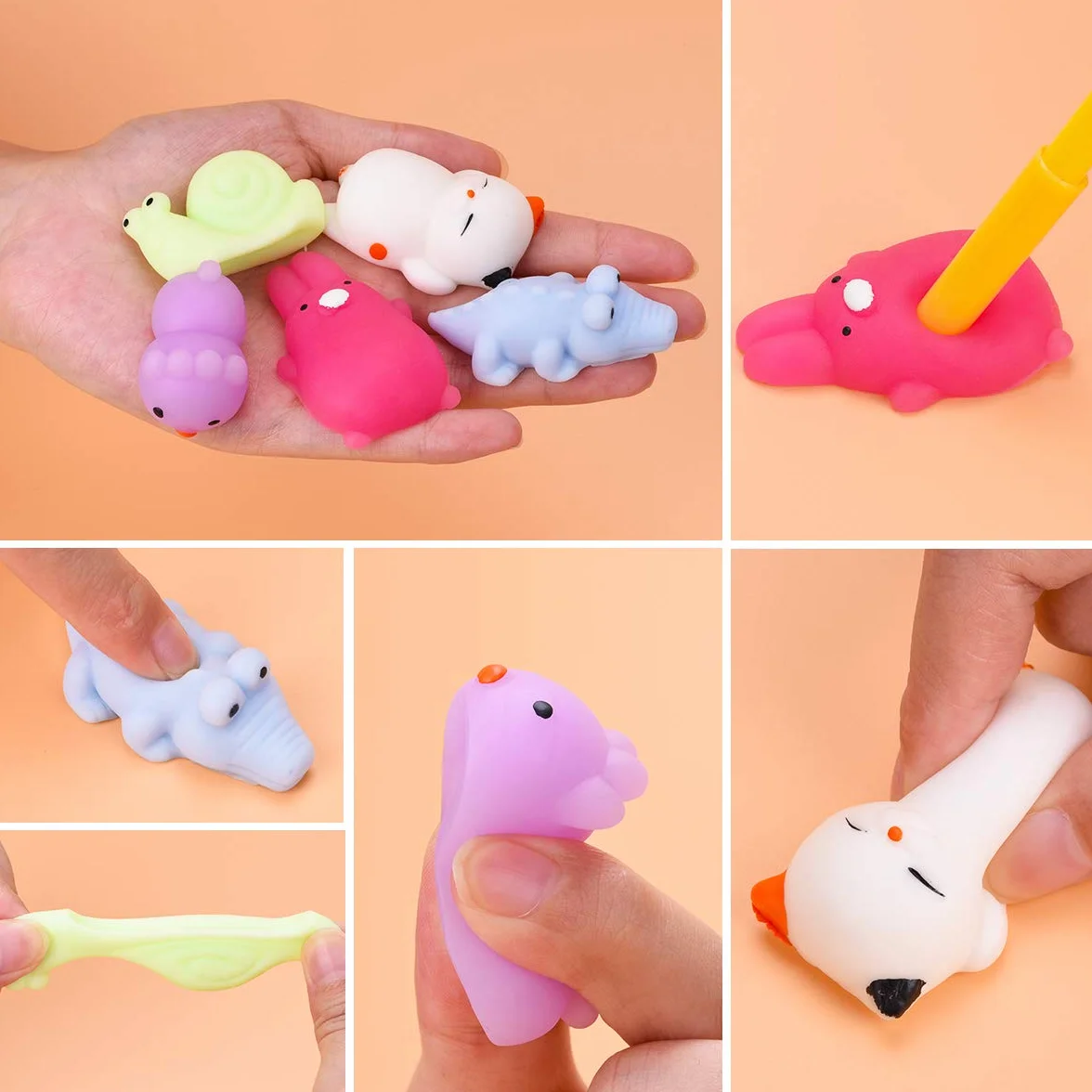 Lot de 30 Mini Jouets Mochi Squishy Anti-Stress Kawaii pour Enfants