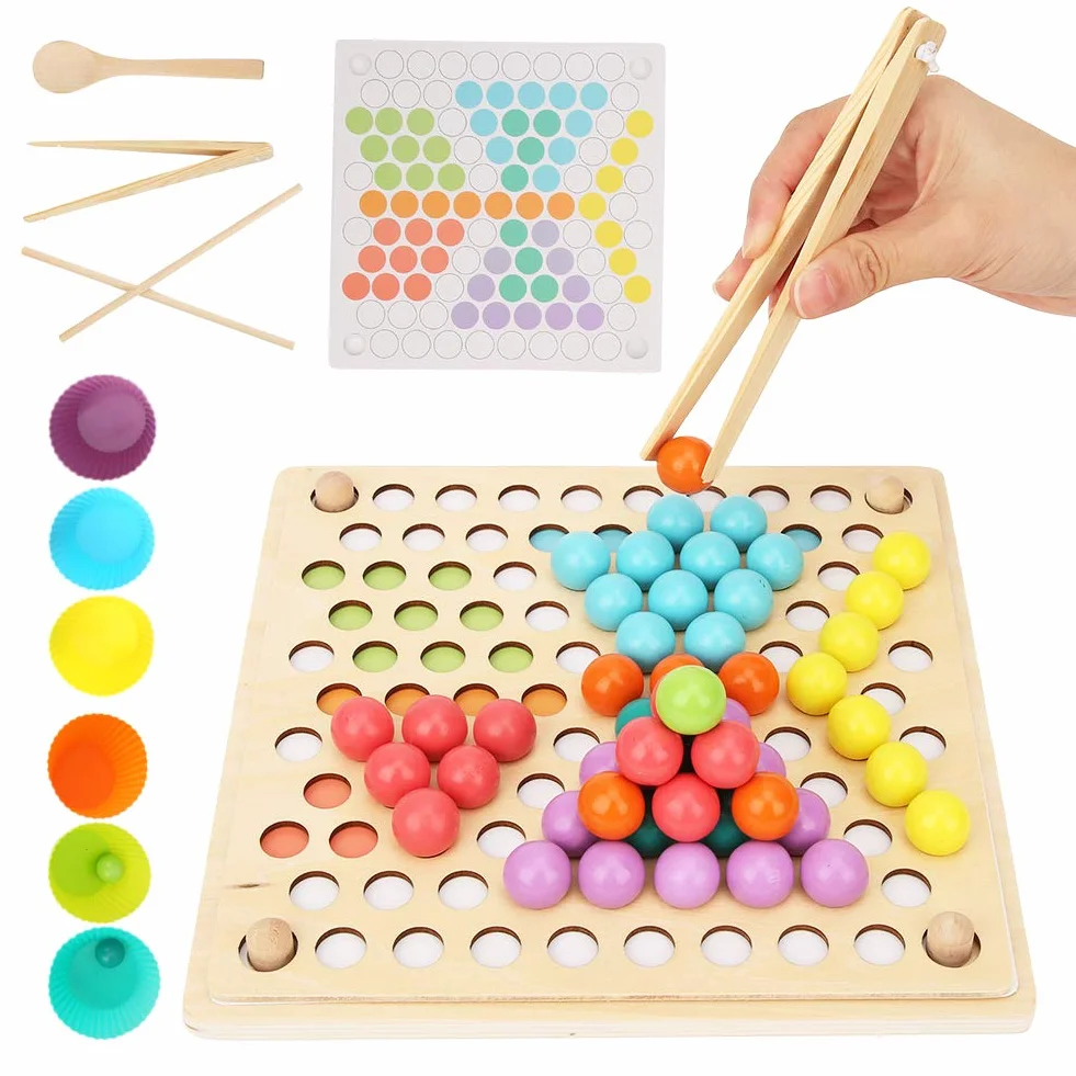 Jeu de Perles à Clip, Tri Interactif de Couleurs, Cadeaux d'Anniversaire, Enseignement aux Enfants