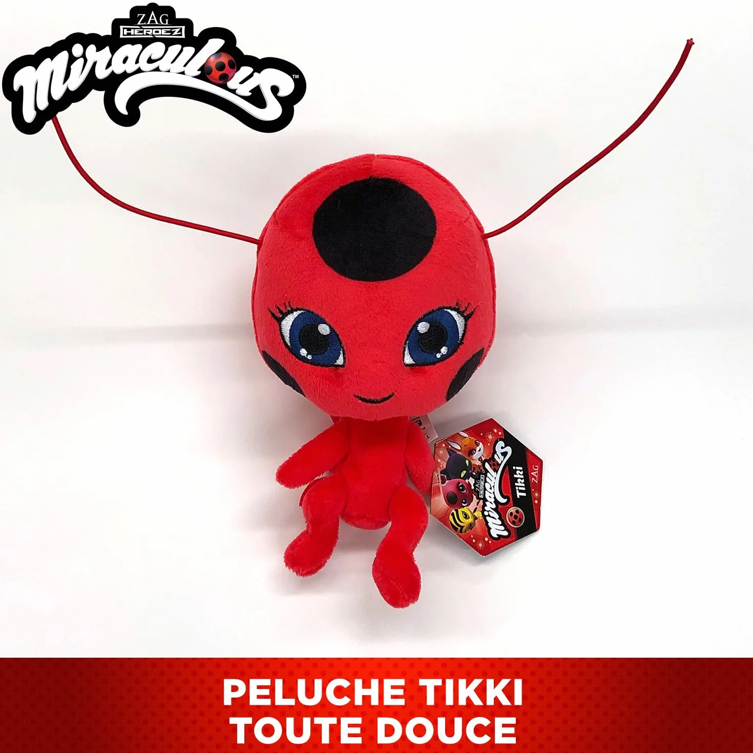 Miraculous Ladybug Peluche Tikki 15 cm Officielle Kwami Coccinelle Jouet Enfant 4 Ans+