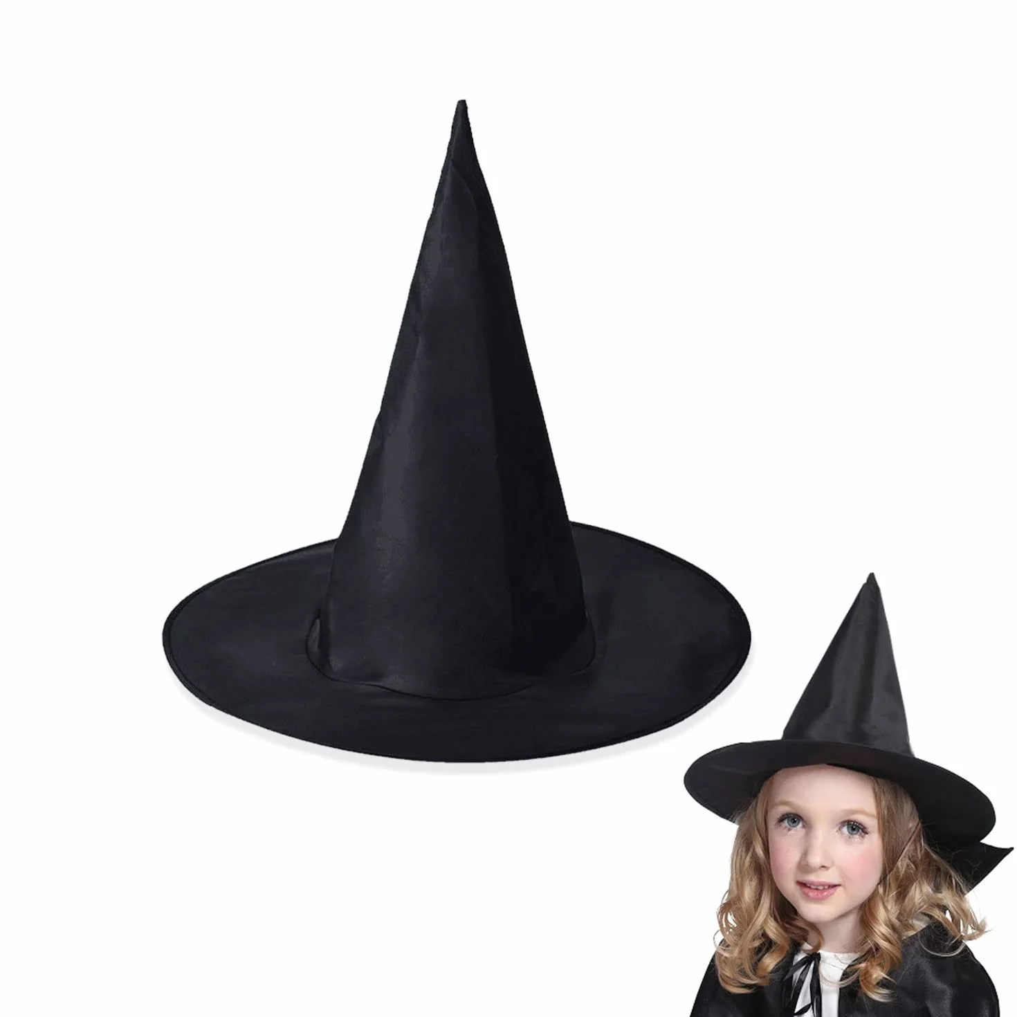 TSHAOUN Chapeau de sorcière noir pliable Halloween fête costumée