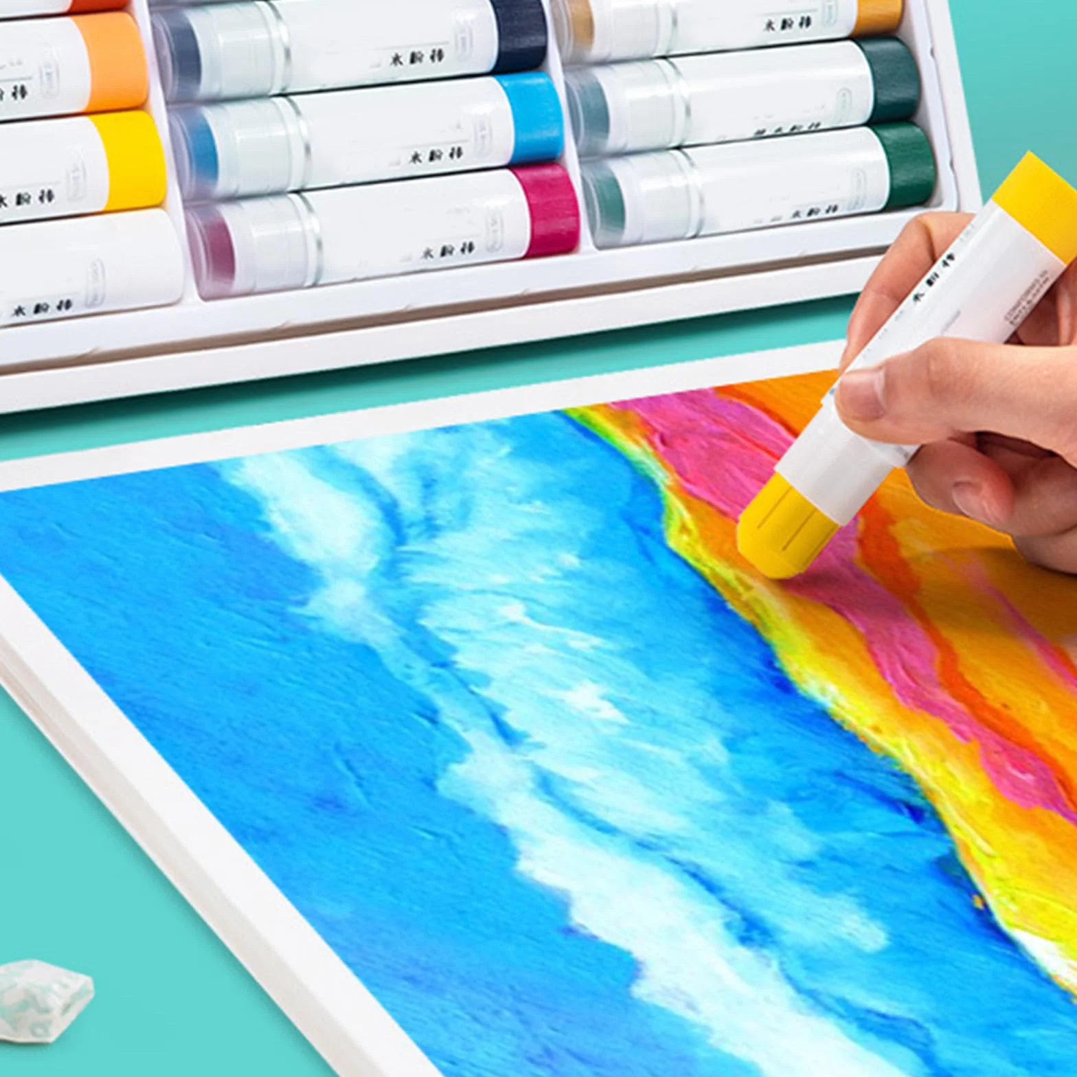 Bâtons de peinture gouache lavables pour enfants, étudiants, artistes – professionnels