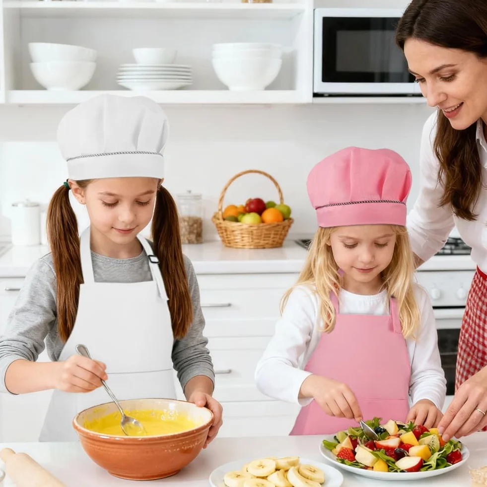 Tablier et Chapeau de Chef pour Enfants 60x45cm Imperméable Cuisine
