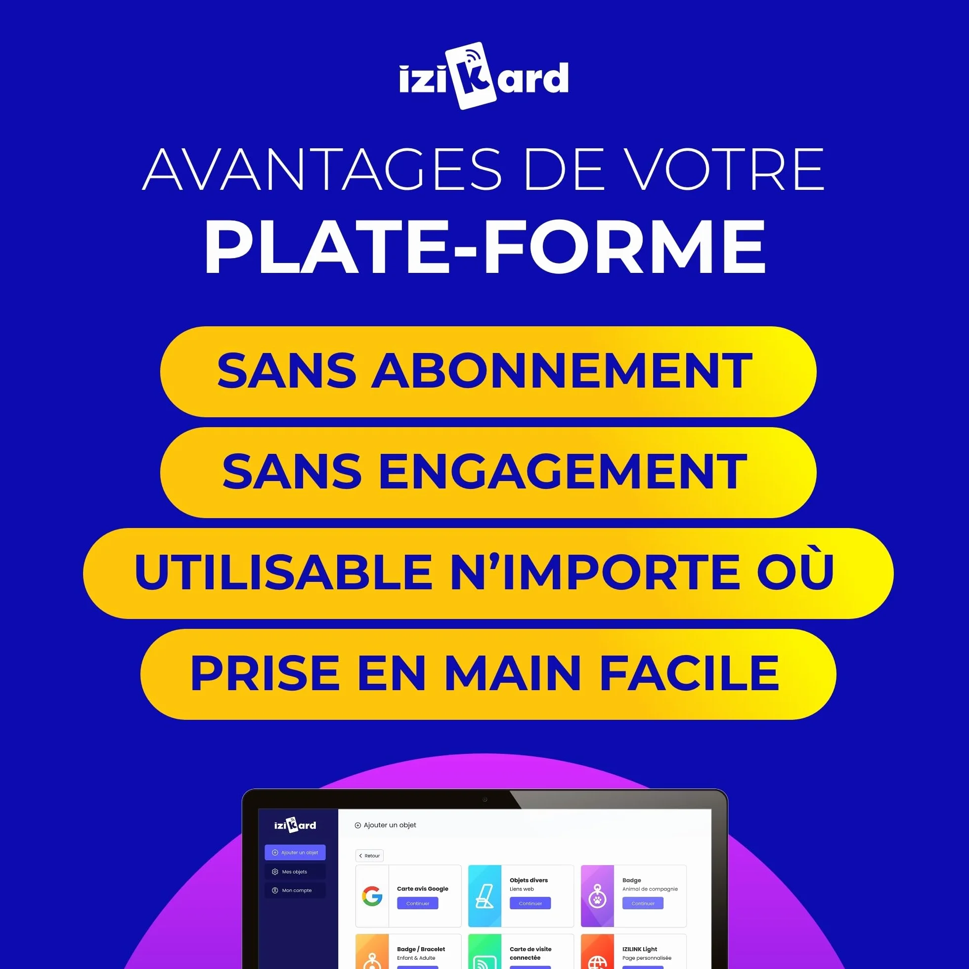 Carte NFC avis Google QR Code puce NFC collecter avis clients format carte rigide personnalisée Izikard