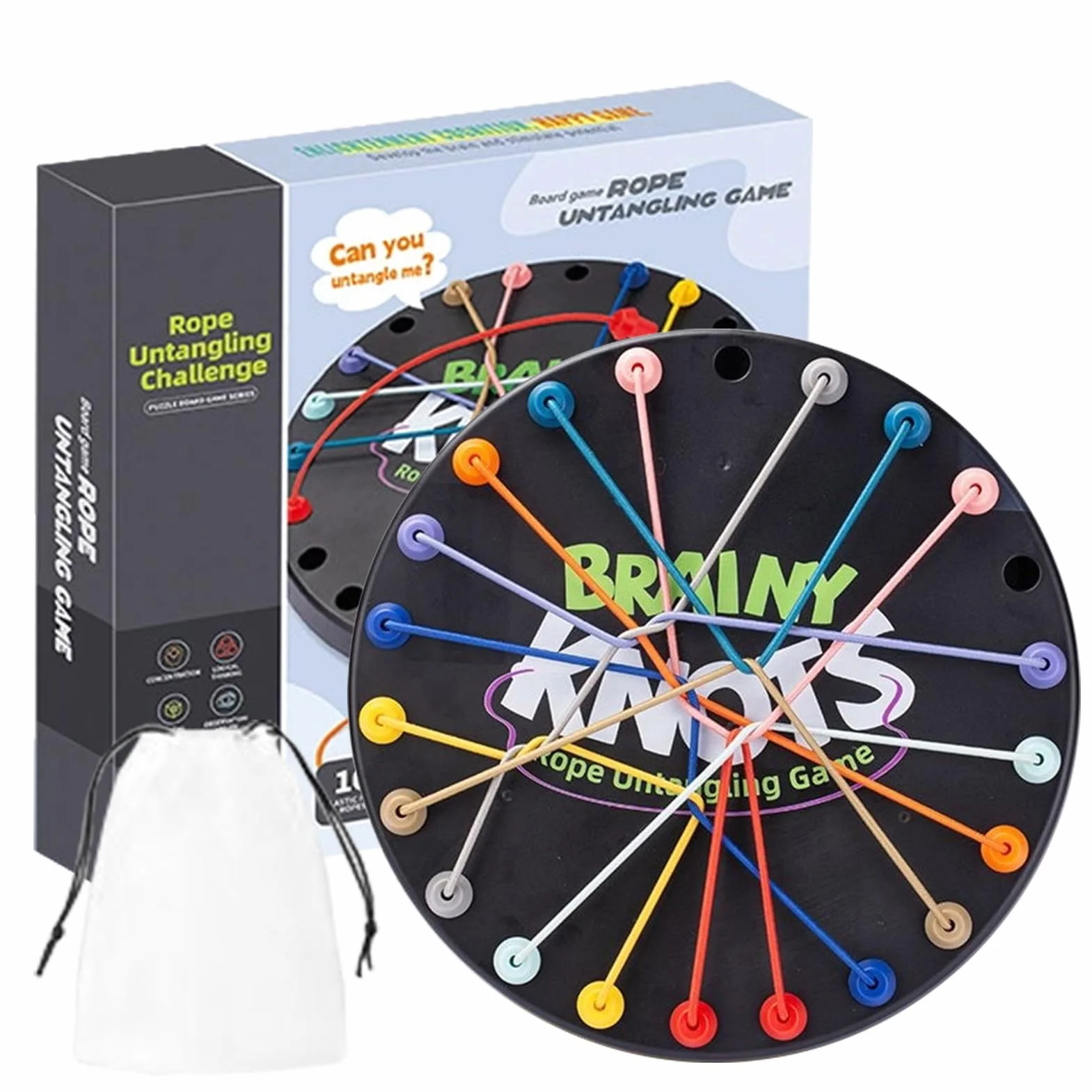 Brainy Knots Jeu De Puzzle De Corde, Stratégie Cérébrale À Cordes Torsadée, Jeux De Société De Puzzles Logiques