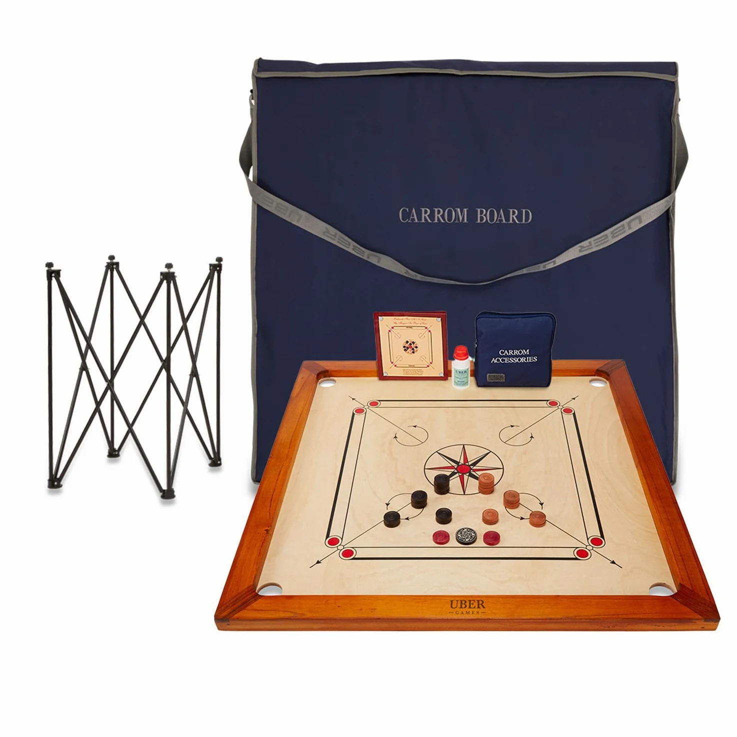 Uber Games Planche de carrom de qualité supérieure (83,8 x 83,8 cm)