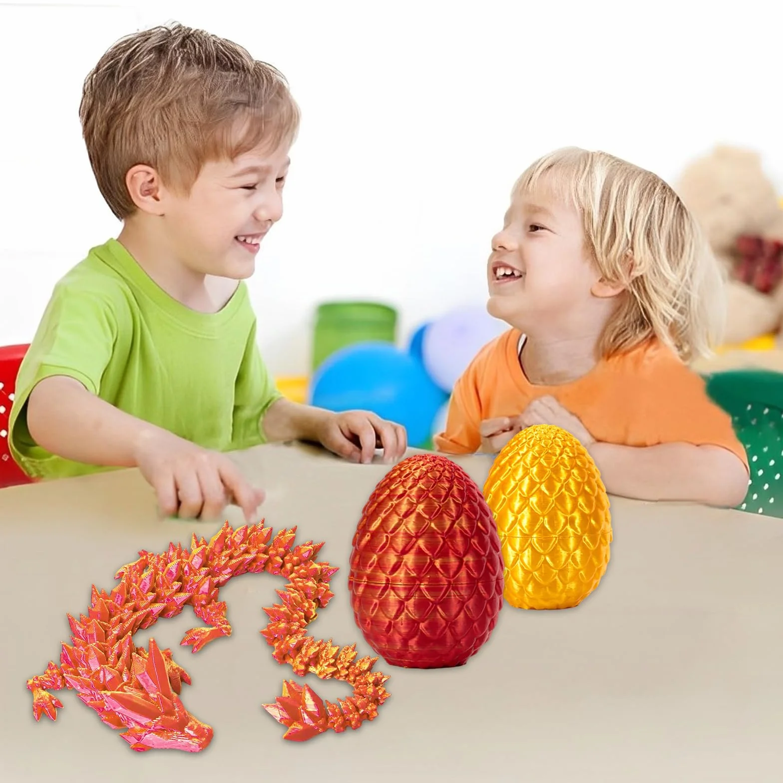 Lot de 4 œufs de dragon 3D imprimés, jouet mobile pour amateurs de dragons