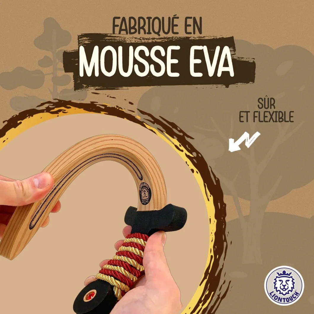Liontouch Épée WoodyLion Or/Rouge Petite Taille 3-6 Ans Poignard en Mousse pour Enfants