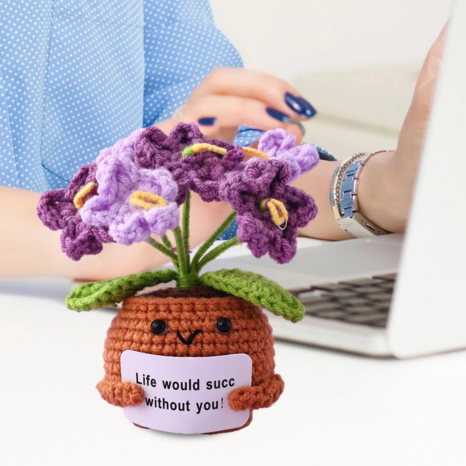 Crochet Soutien Émotionnel Amusant pour Bureau Étagère Table de Chevet