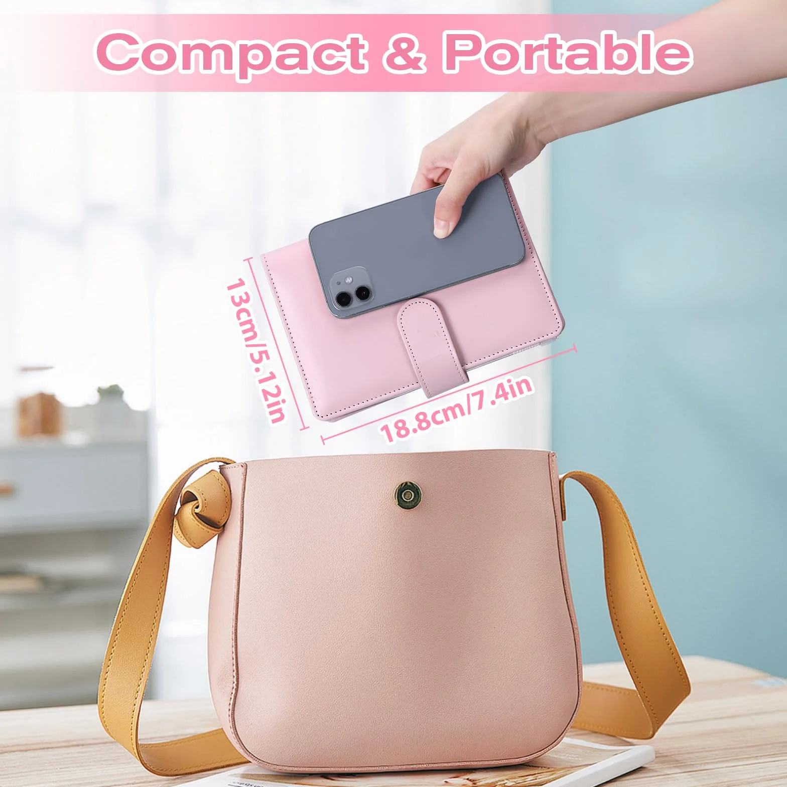 Euqvunn Enveloppe Budget A6 avec Enveloppes Argent Liquide, Fermoirs Ajustables, Classeur Budget Carnet Rose