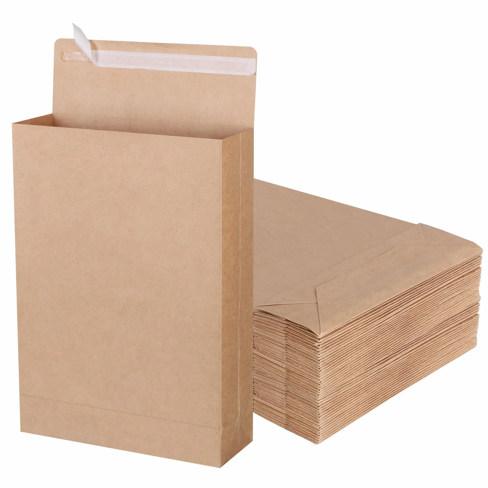 Enveloppes à soufflet extensibles kraft auto-adhésives 23,9 x 33,5 cm Lot de 50 pour documents magazines photos