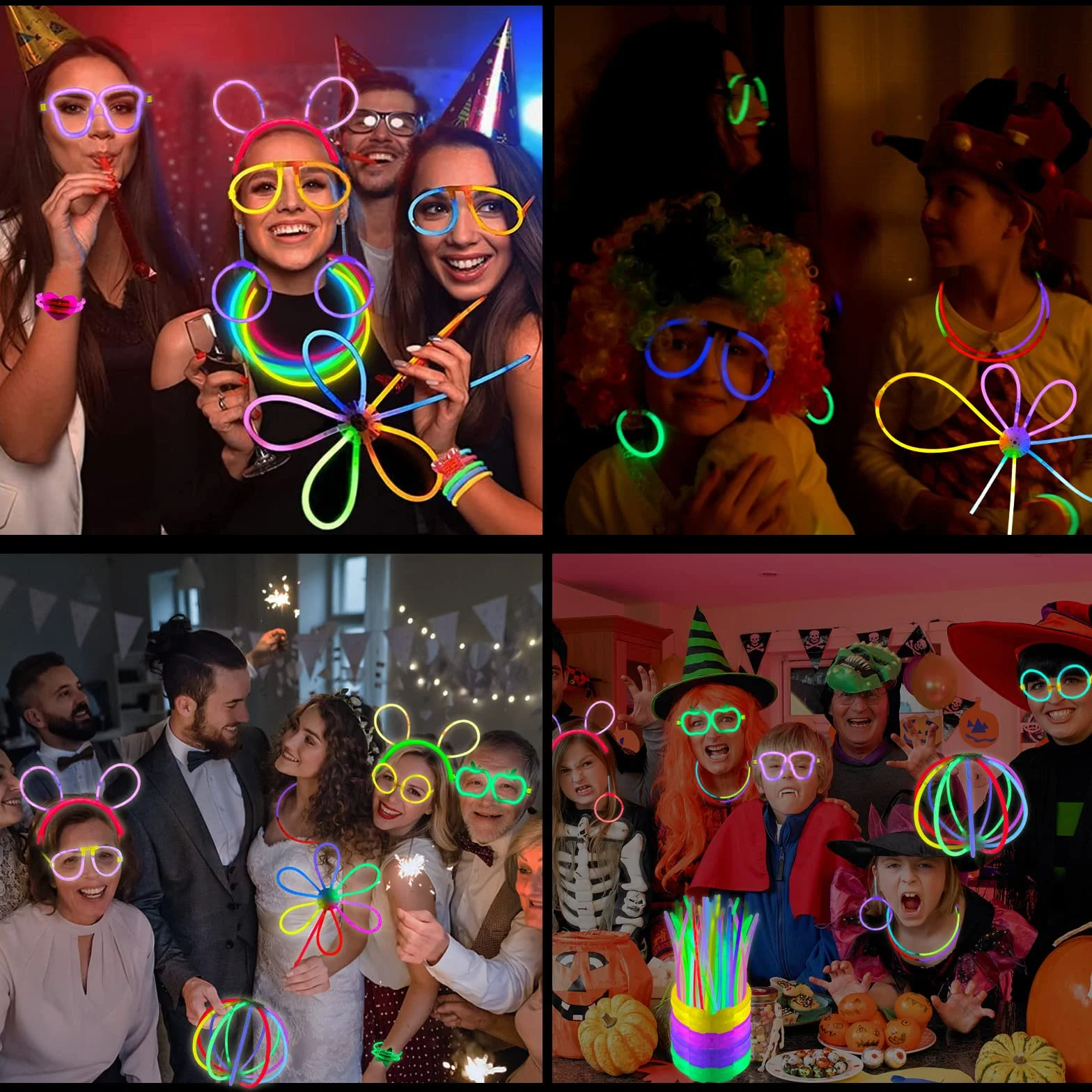 Bracelets Fluorescents Glow Sticks Party Favors 150PCS pour Enfants Adultes Halloween Decoration