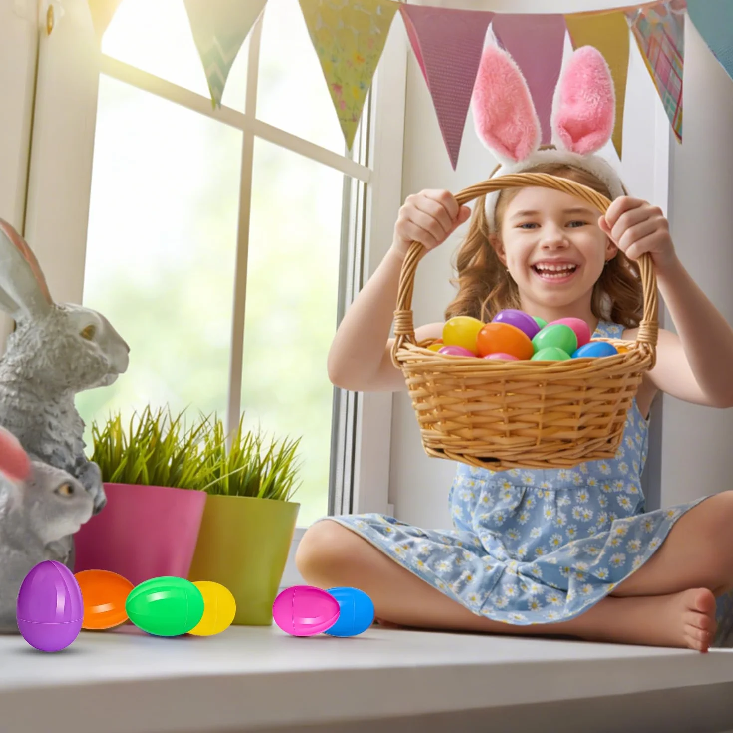 Œufs de Pâques en plastique à remplir, lot de 50, cadeaux pour enfants
