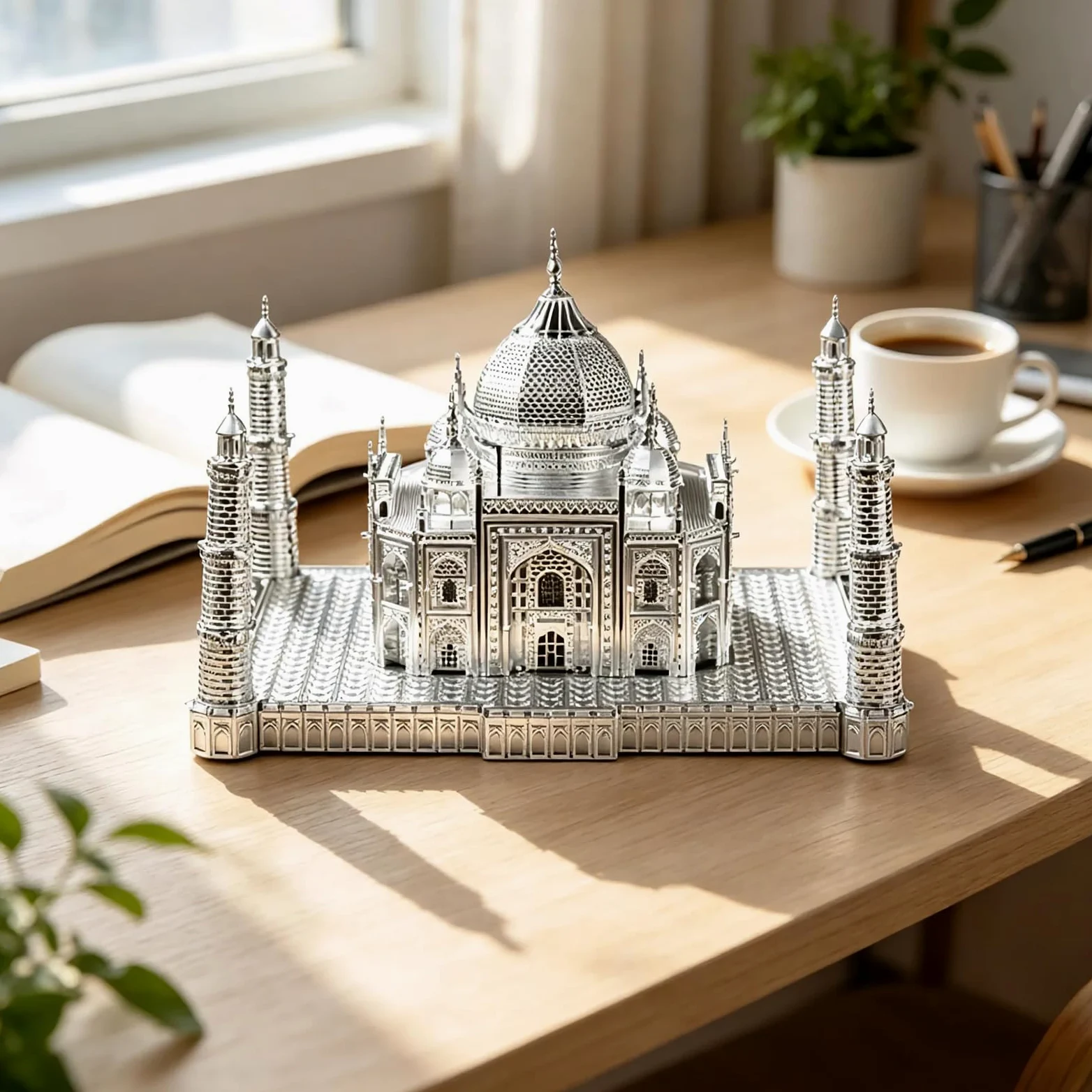 Larcele Kit Puzzle Métal 3D Taj Mahal dès 14 Ans JSPT-01 | Set de Construction Architecturale DIY, en Acier Inoxydable, Ornement Décoratif pour la Maison