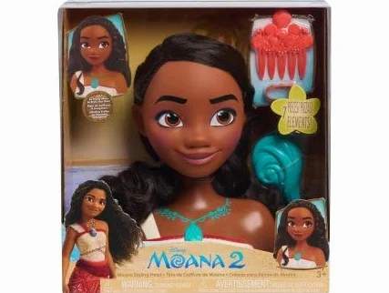 Tête à coiffer Vaiana 2 Cheveux Noir 7 Pièces Set Jouets Fille Coiffure