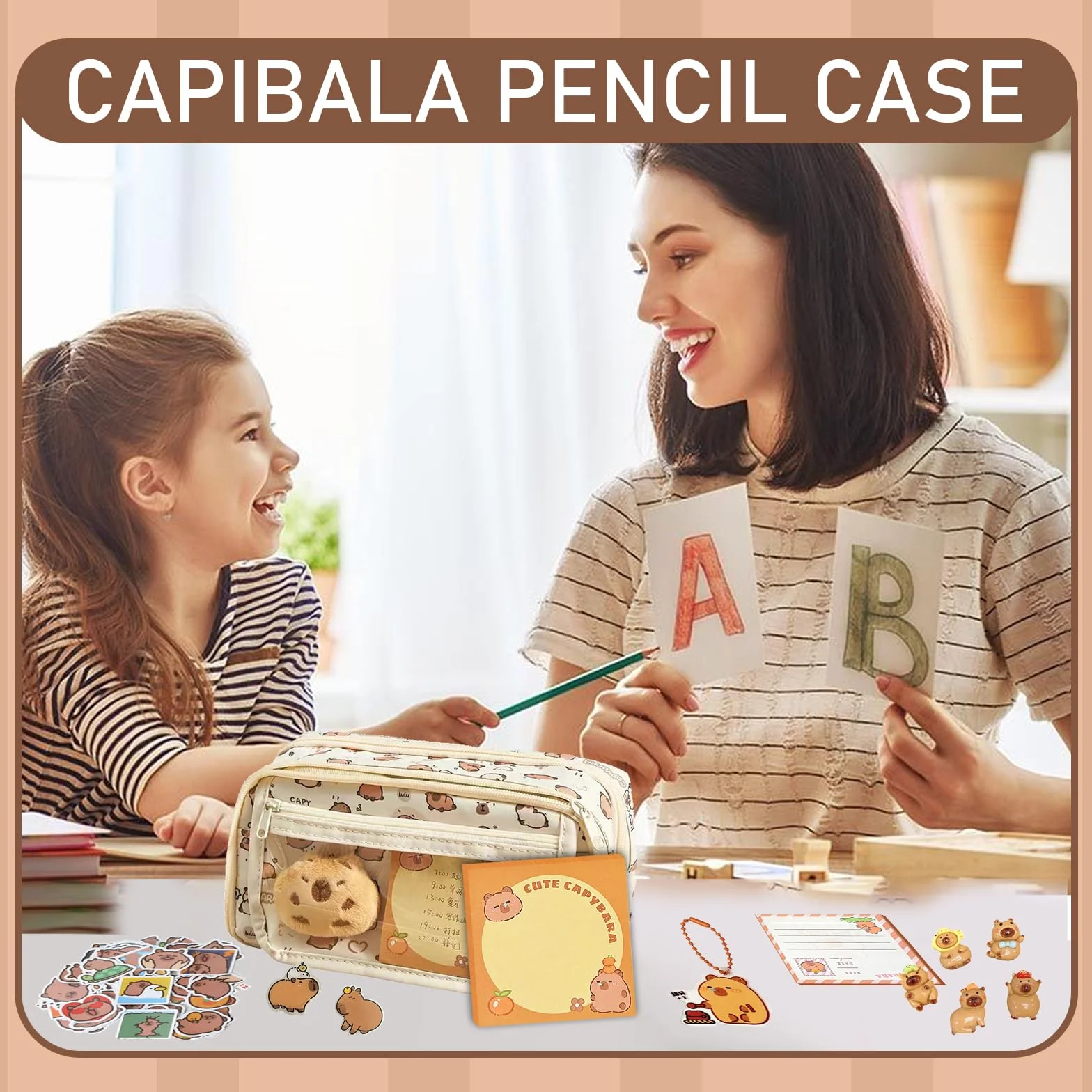 Trousse Scolaire Capybara Grande Capacité Papeterie Ensemble Fourniture Bureau