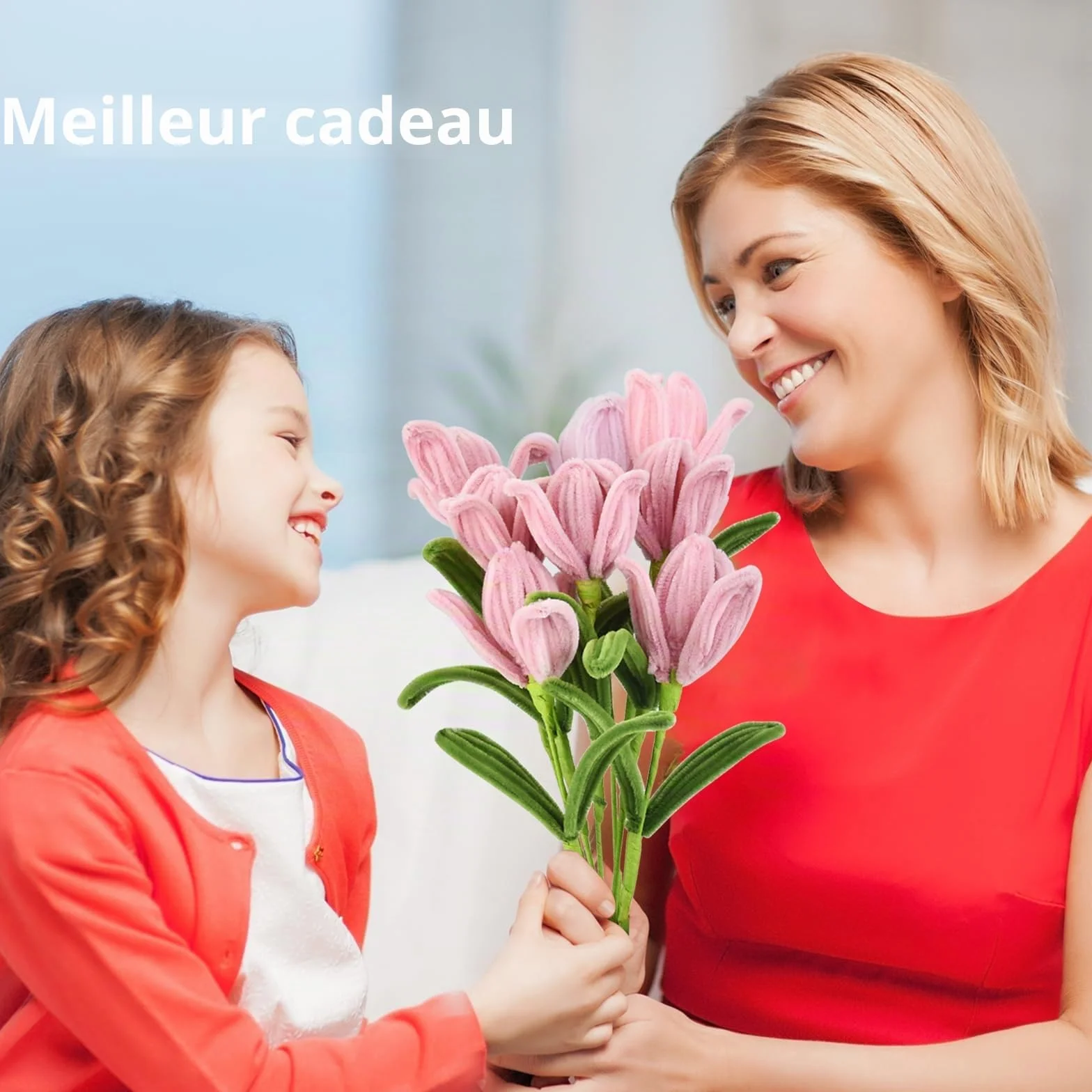 Kit de Fleurs DIY 350Pcs – Fil Chenille Pastel pour Enfants – Cure-Pipe Fleur avec Tige Verte – Loisir Créatif Bouquet de Roses
