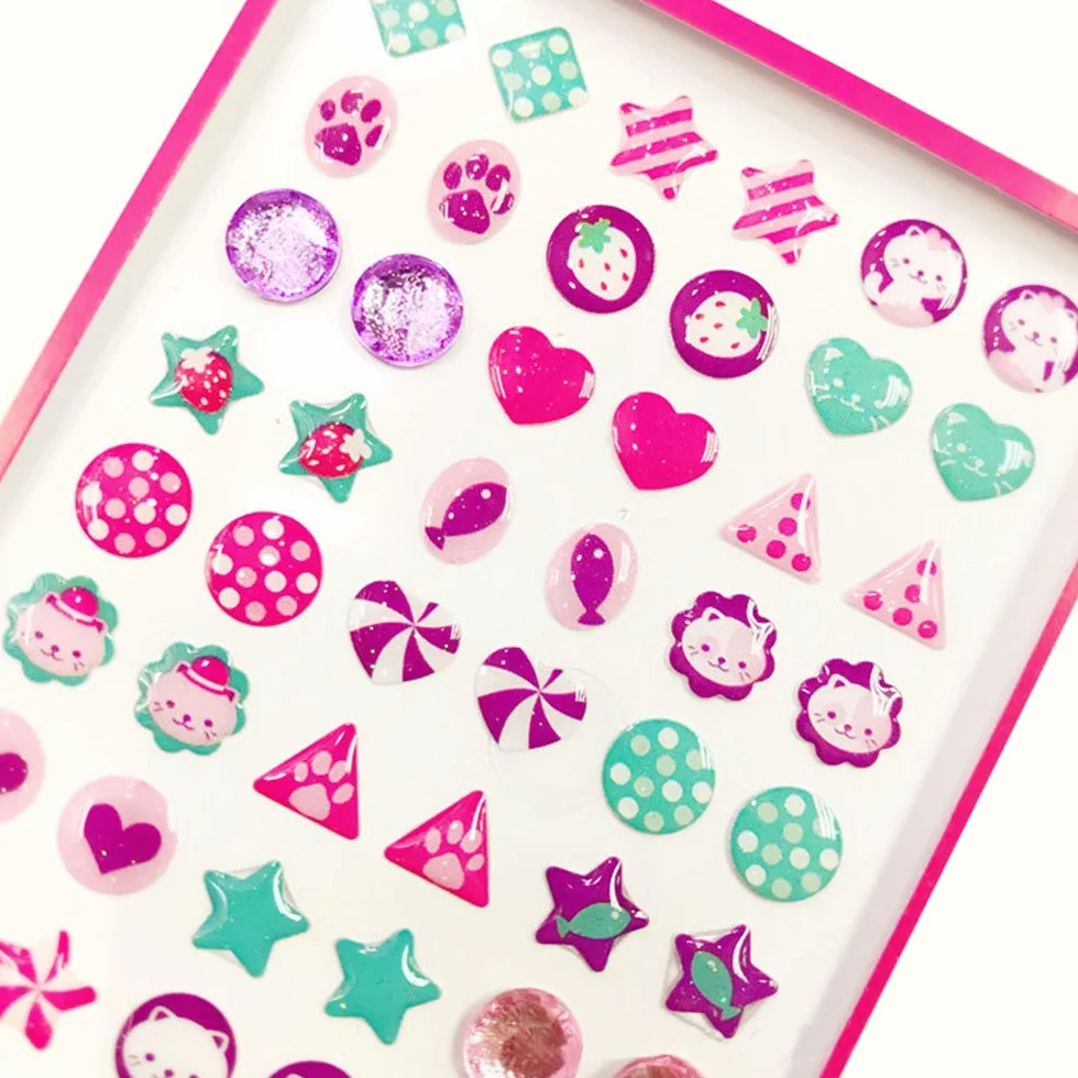 AUGSUN Autocollants Boucles d'oreilles 240Pcs Adhésives Paillettes Cristal 3D pour Filles