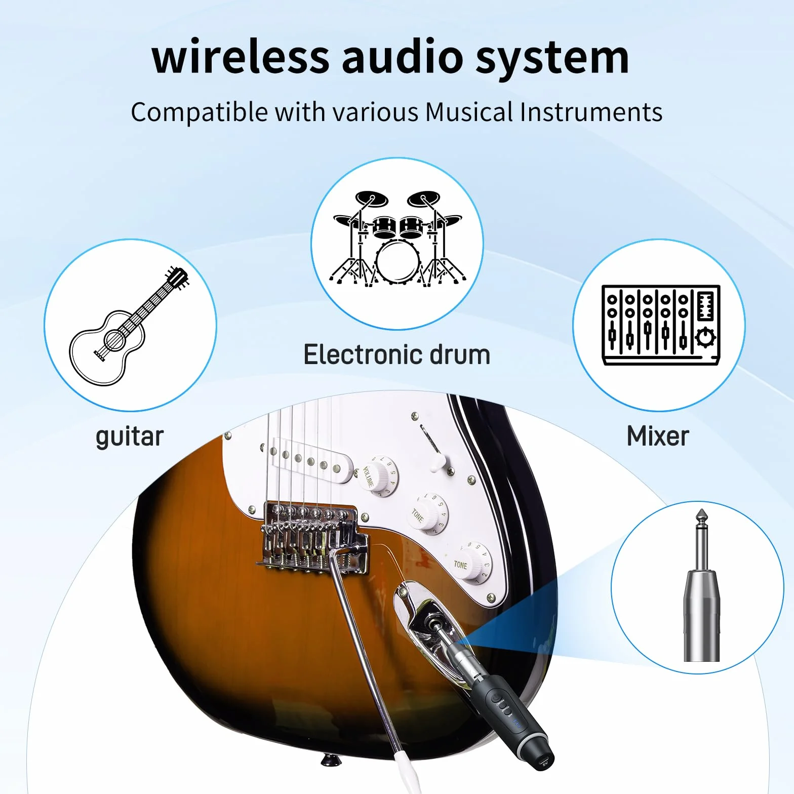 Microphone sans fil XLR 2,4 GHz émetteur récepteur 1 à 1 pour microphone dynamique et à condensateur 50-100 m