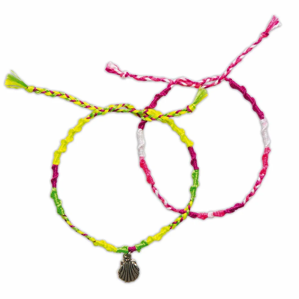 Janod Coffret 7 Bracelets Brésiliens Fluo à Créer - Kit Loisir Créatif Enfant dès 8 ans - Motricité Fine et Créativité
