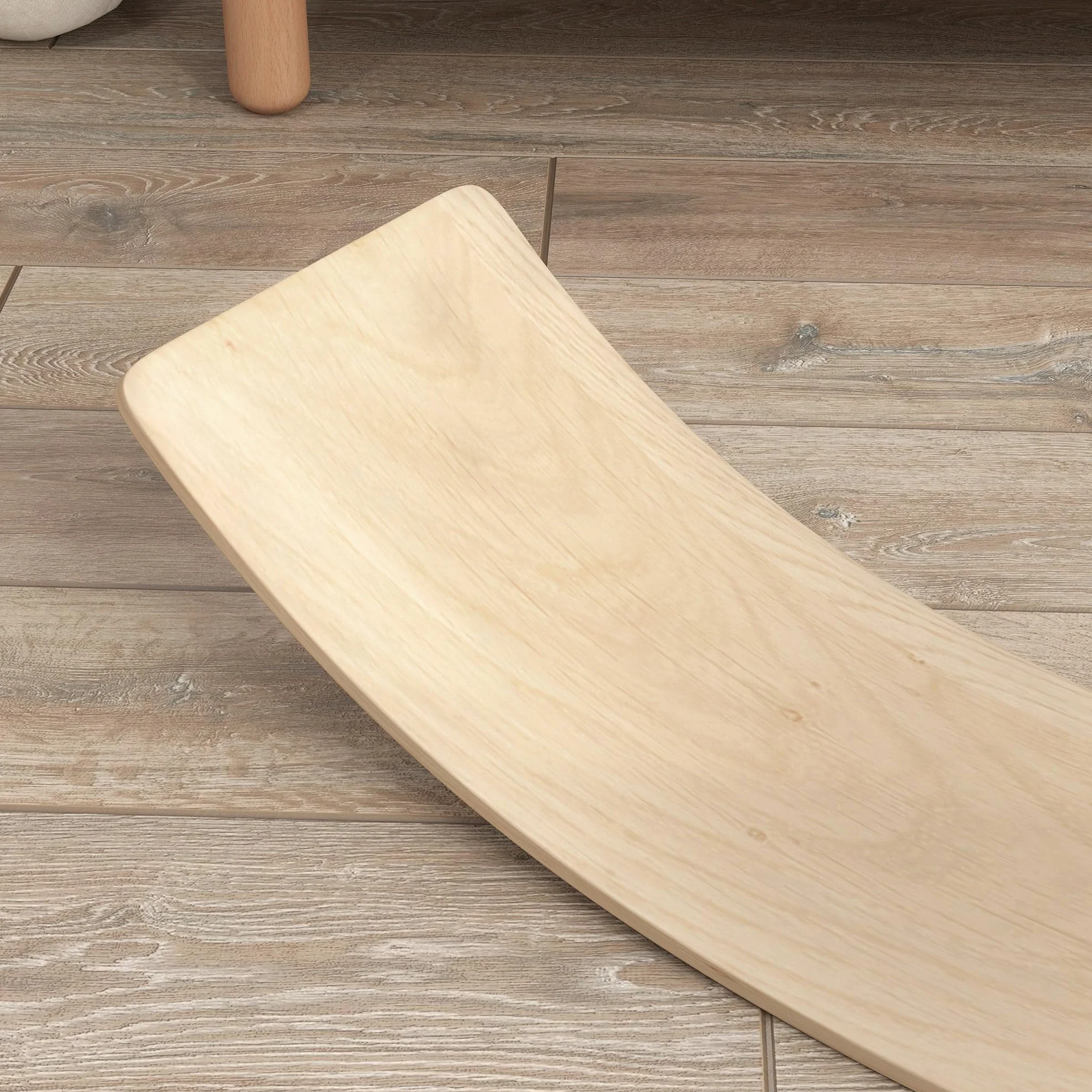 AIYAPLAY Planche d'équilibre pour enfants en bois naturel 90x29x19 cm charge max 50 kg