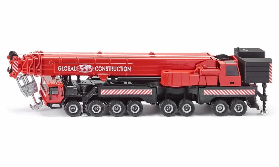 SIKU 4311, Grande Grue Mega Lifter, 1:55, Métal,Plastique, Rouge, Bras de Grue Extensible, Treuil à câble