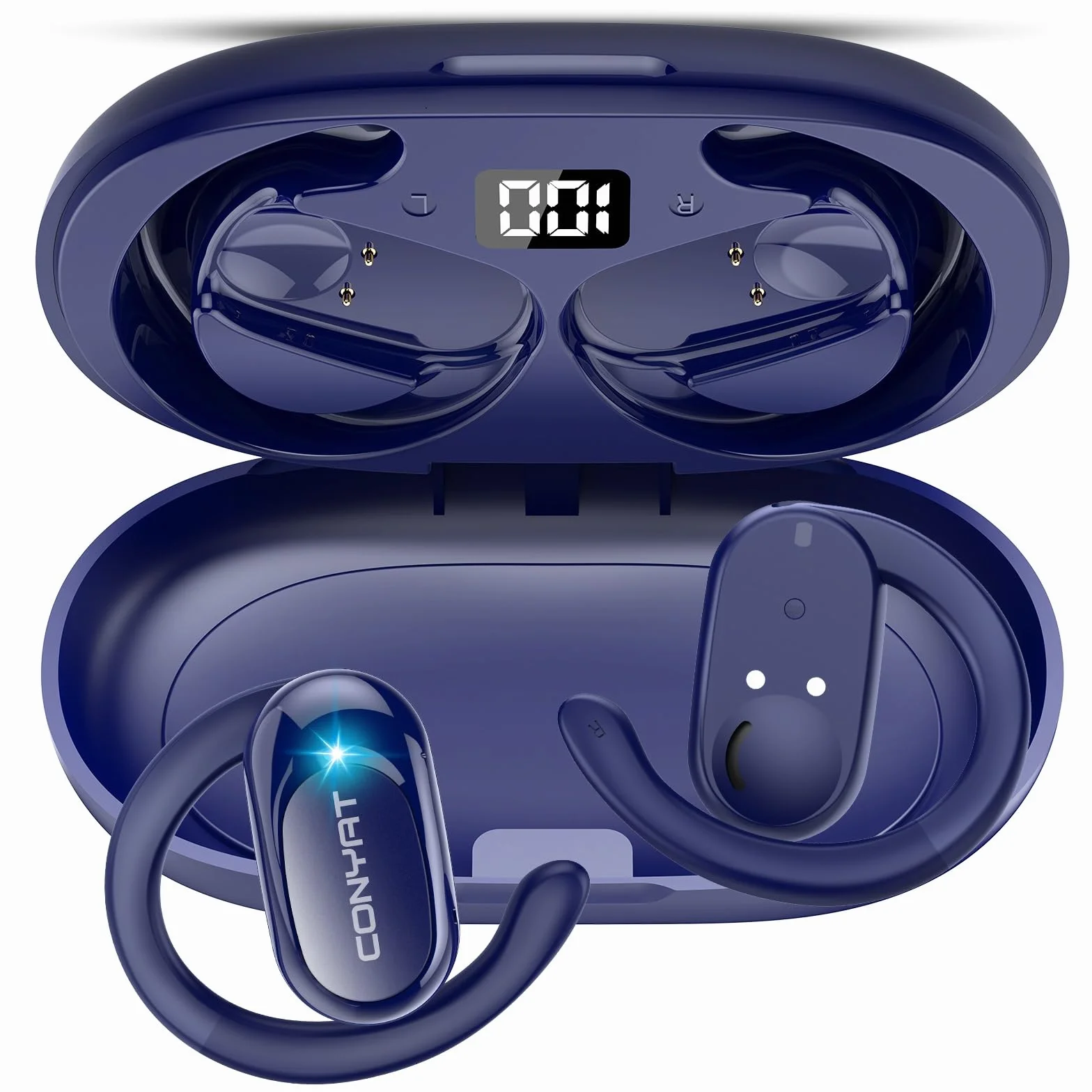 Casque de traduction Conyat 164 langues AI temps réel Bleu