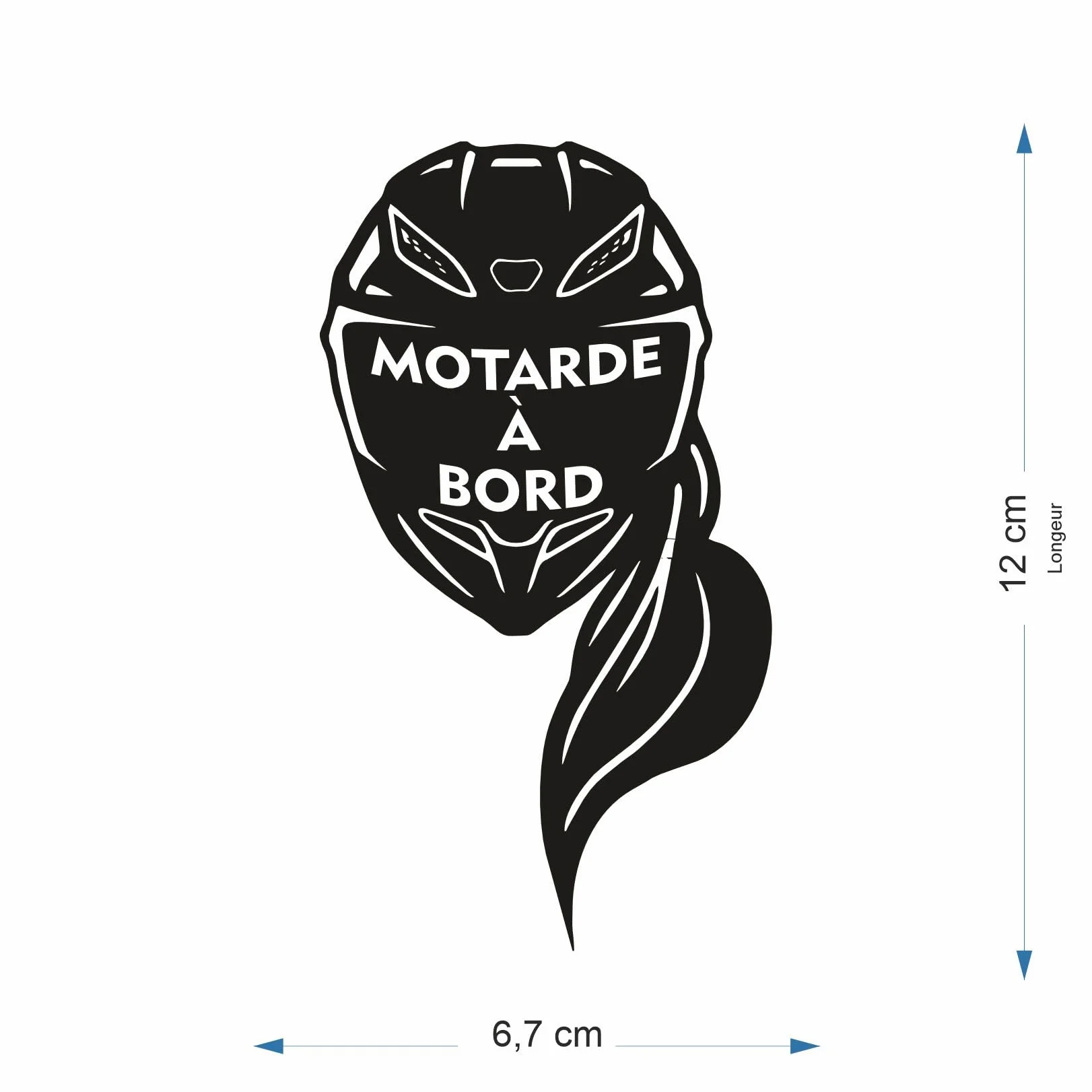 Autocollant voiture motarde à bord Graphstick vinyle noir 10 Count