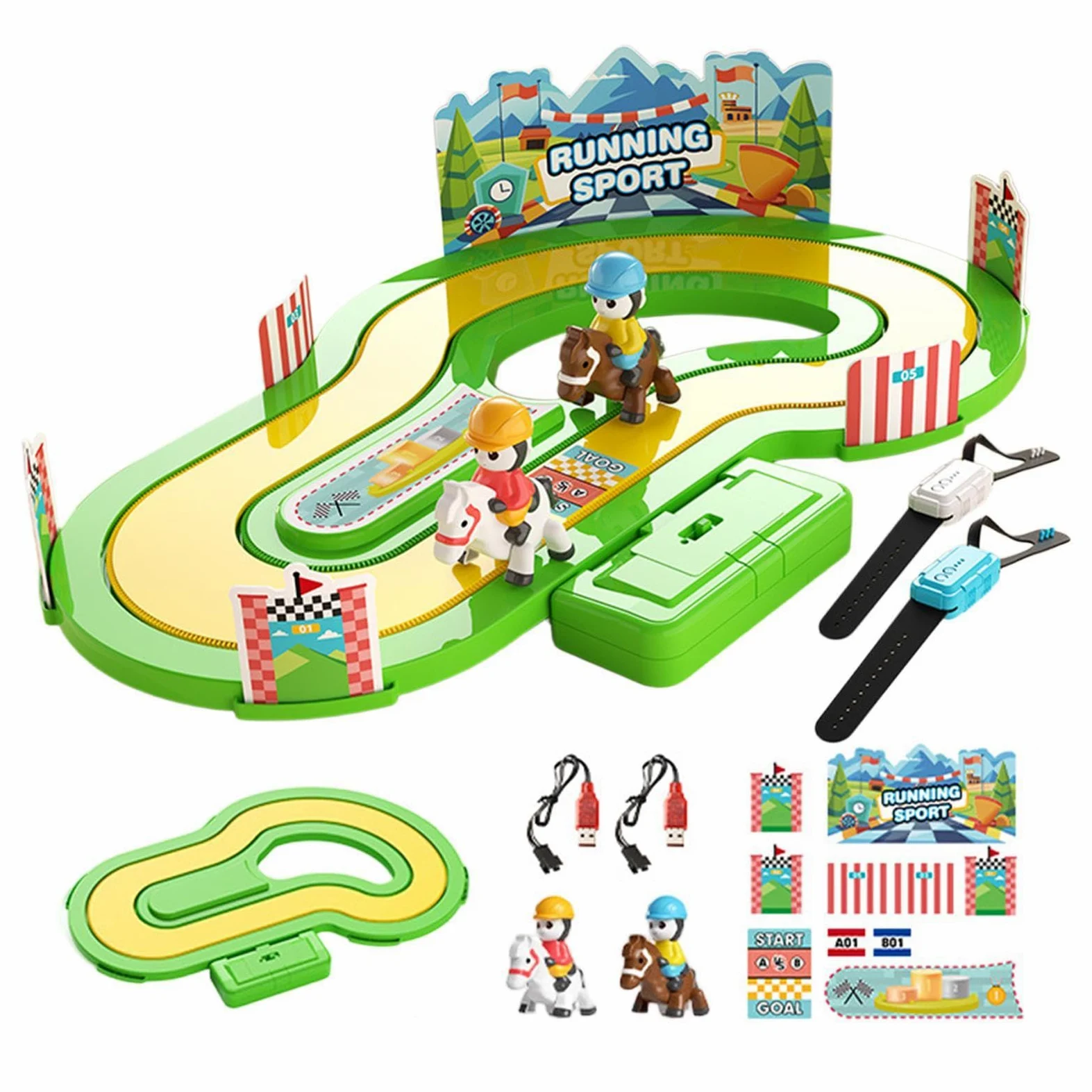 Bureau - Jouet de détection de mouvement sans fil | Tapis de compétition interactif pour 2 joueurs avec bracelets à capteur sans fil et piles rechargeables