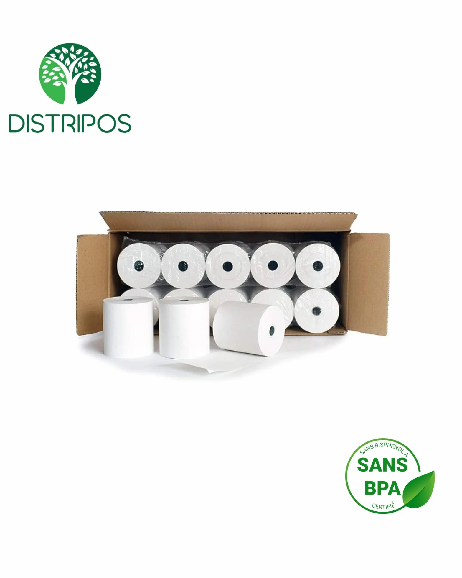 Terminal de Paiement TPE 50 Rouleaux Papier Thermique Carte Bancaire 57x40x12mm