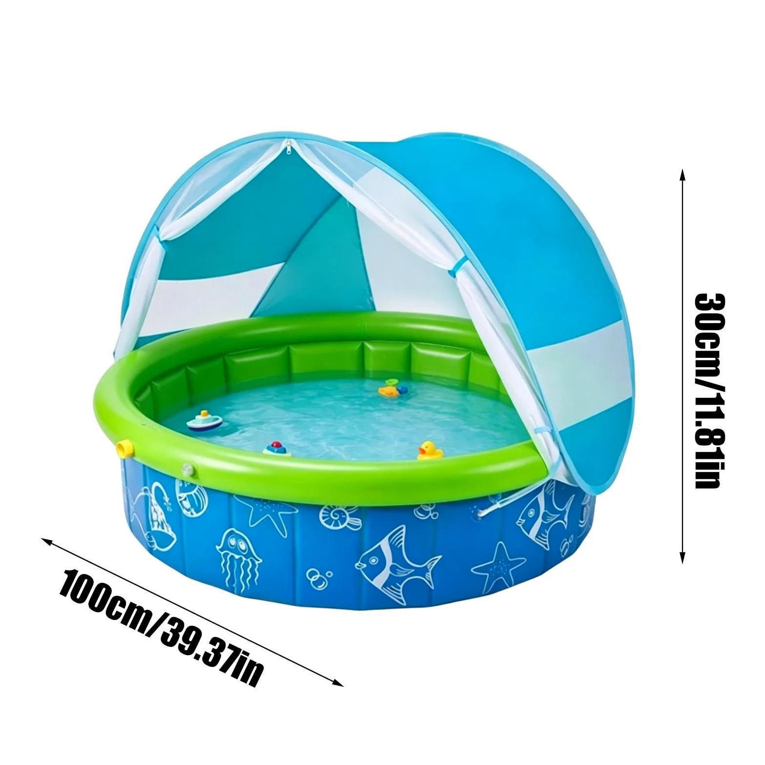 Pataugeoire gonflable pour , pliable, jouet antidérapant avec | Piscine extérieure en été, sur la terrasse, dans le parc, dans la cour et en voyage