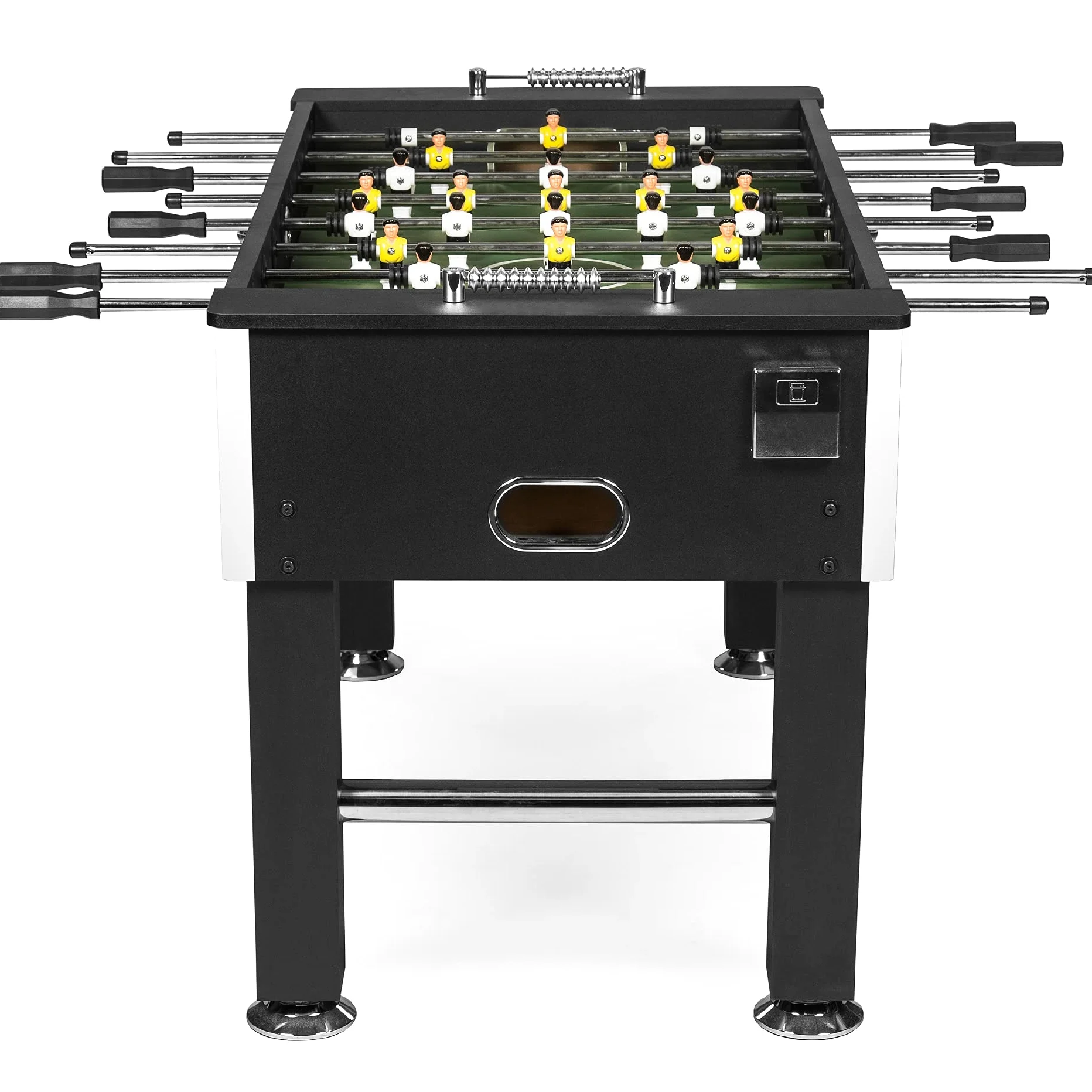 Baby Foot BuckShot Black - Table Soccer 141x77x89cm - Babyfoot 60kg - Soccer Table - Balles Incluses - Robuste et Durable