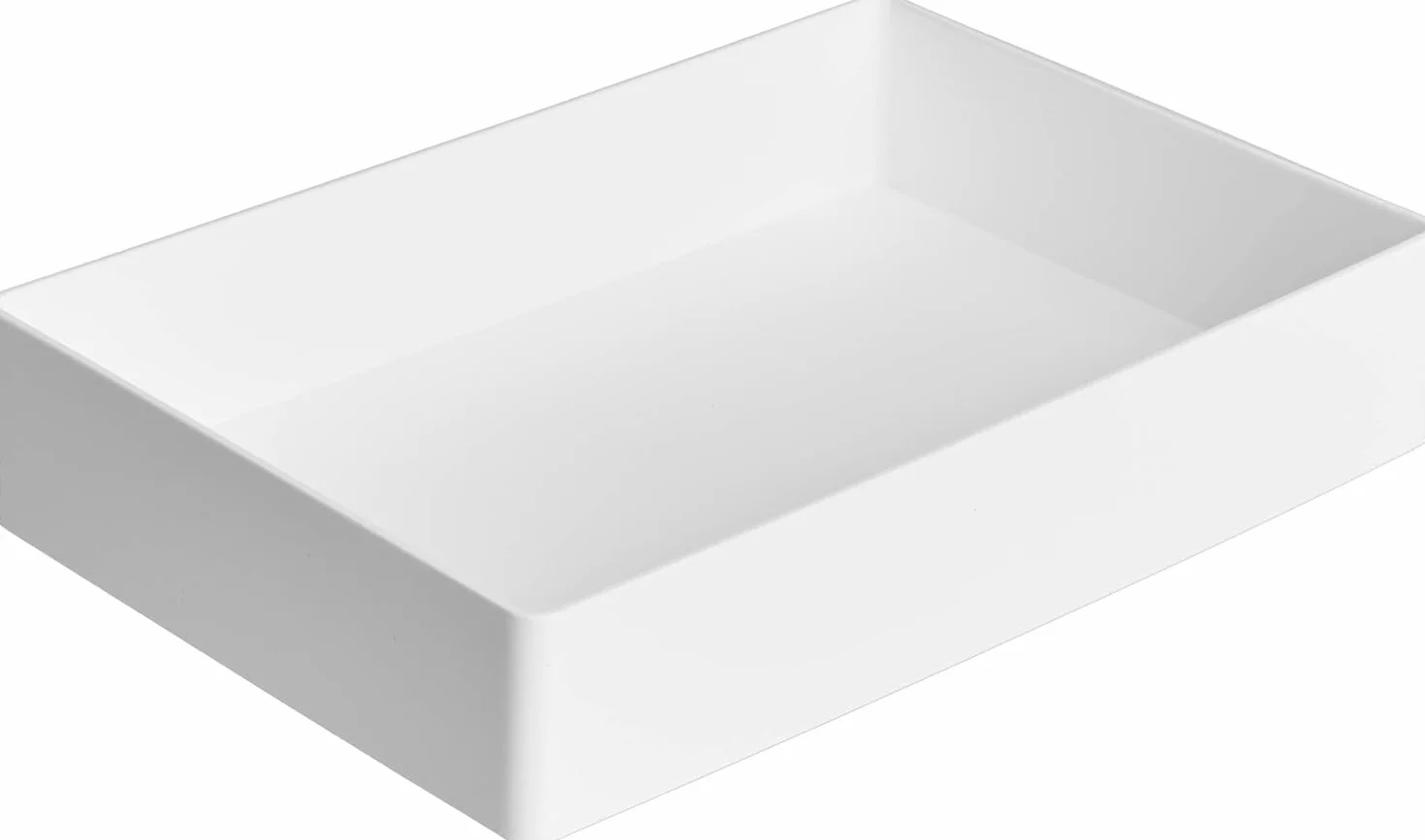Amazon Basics Organiseur en plastique rectangulaire Grand format 24 x 17 x 5 cm Blanc