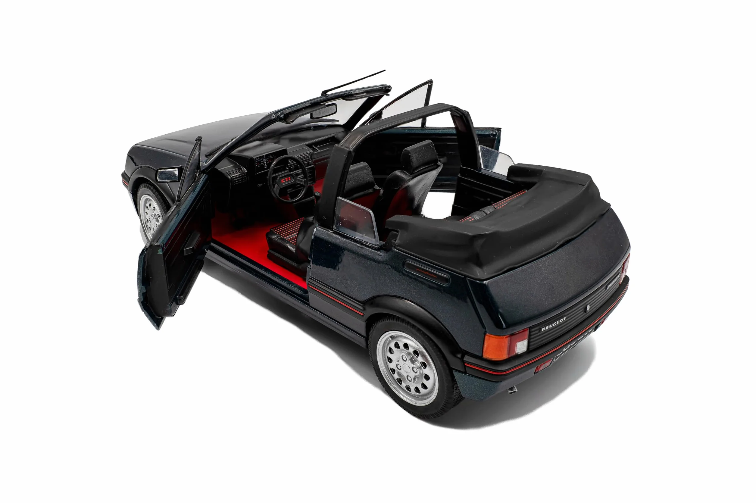 Solido Peugeot 205 CTI Roland-Garros Cabrio Diecast 1:18 Vert Métallique